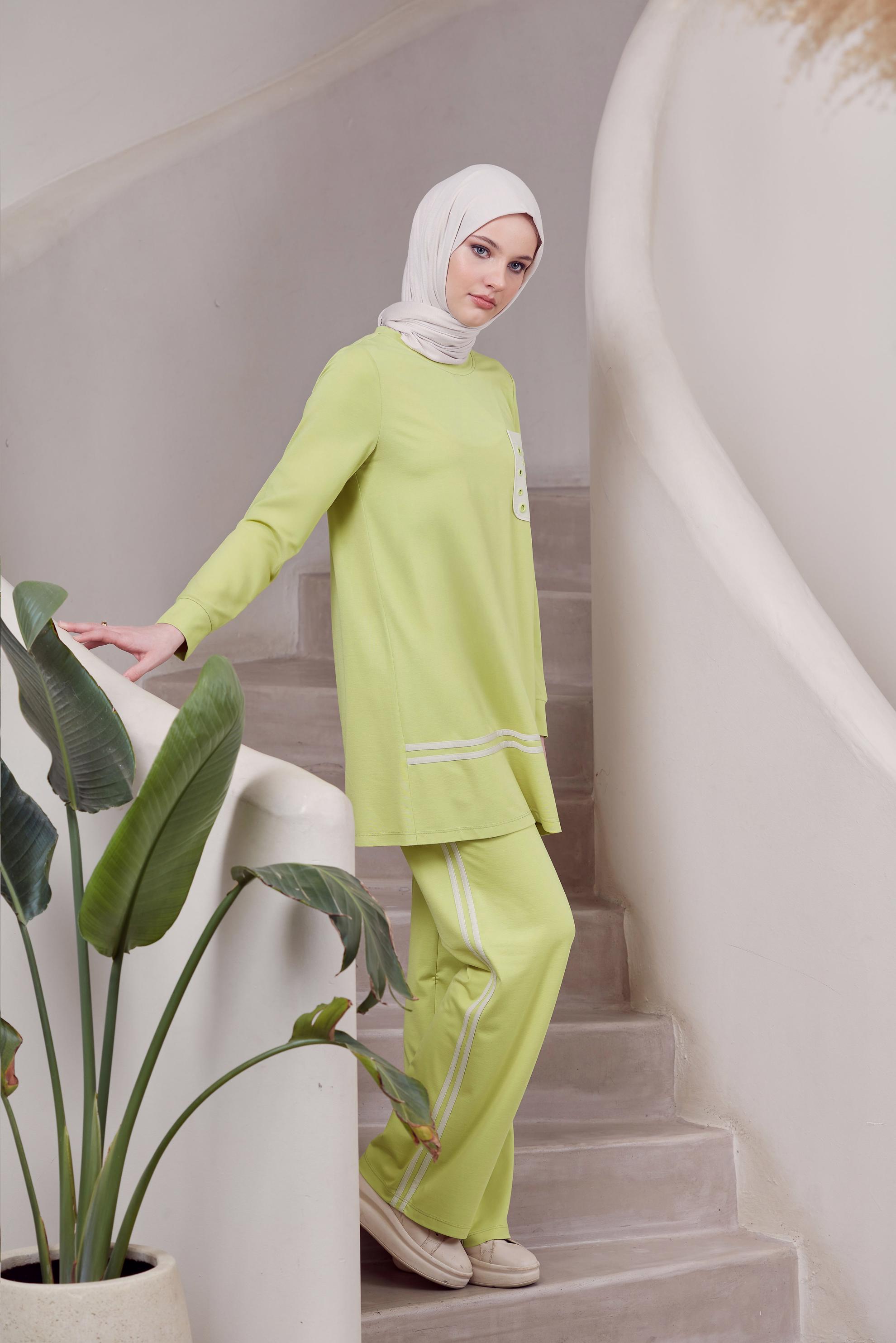 Tesettür giyim SARI PANTOLONLU EŞOFMAN TAKIM 45479