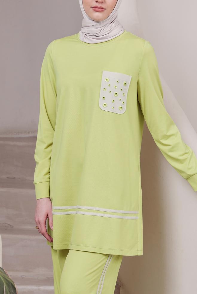 Tesettür giyim SARI PANTOLONLU EŞOFMAN TAKIM 45479 - ALVİNA