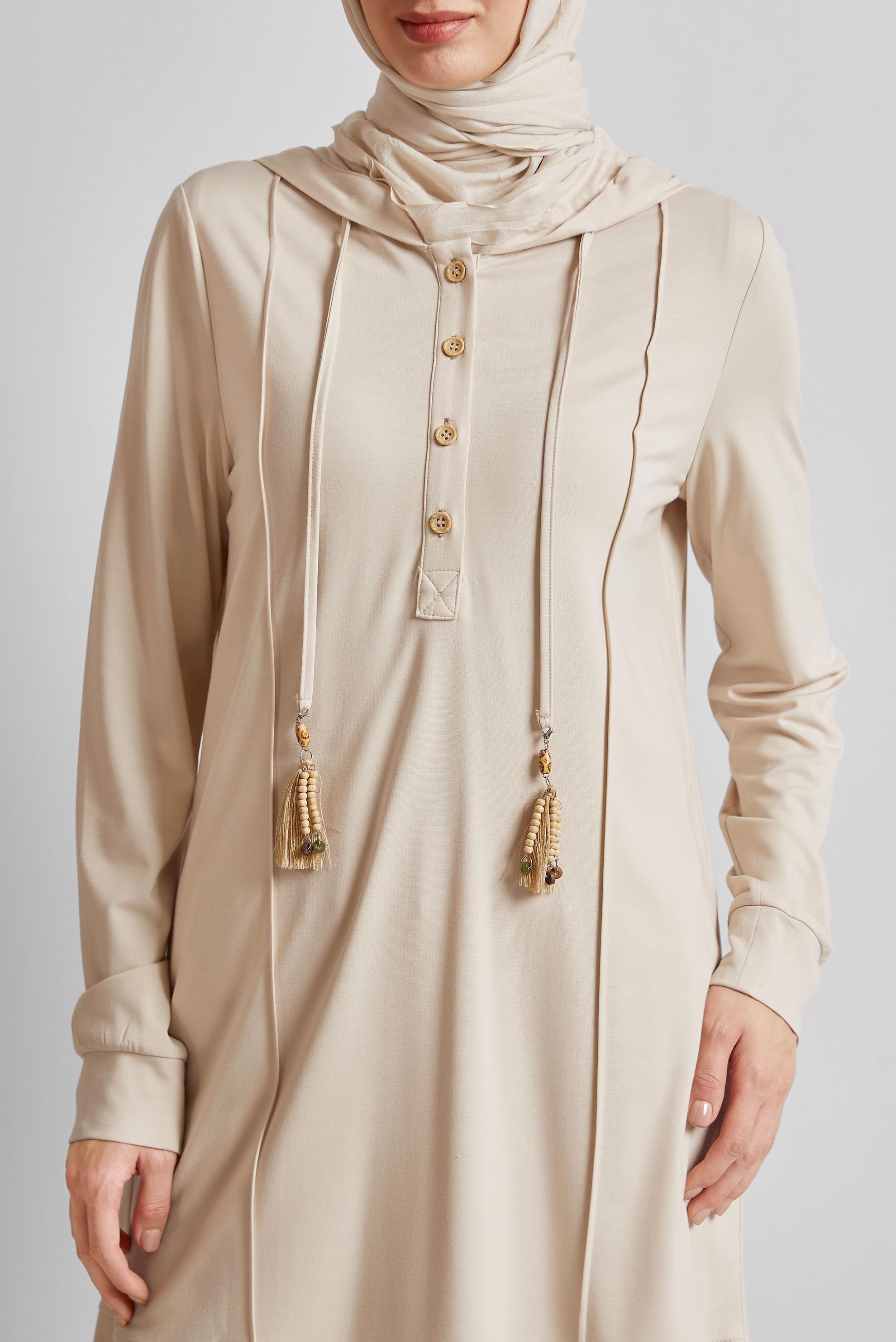 Vêtements hijab ÉCRUE ENSEMBLE DE SURVÊTEMENT À CAPUCHE 45537