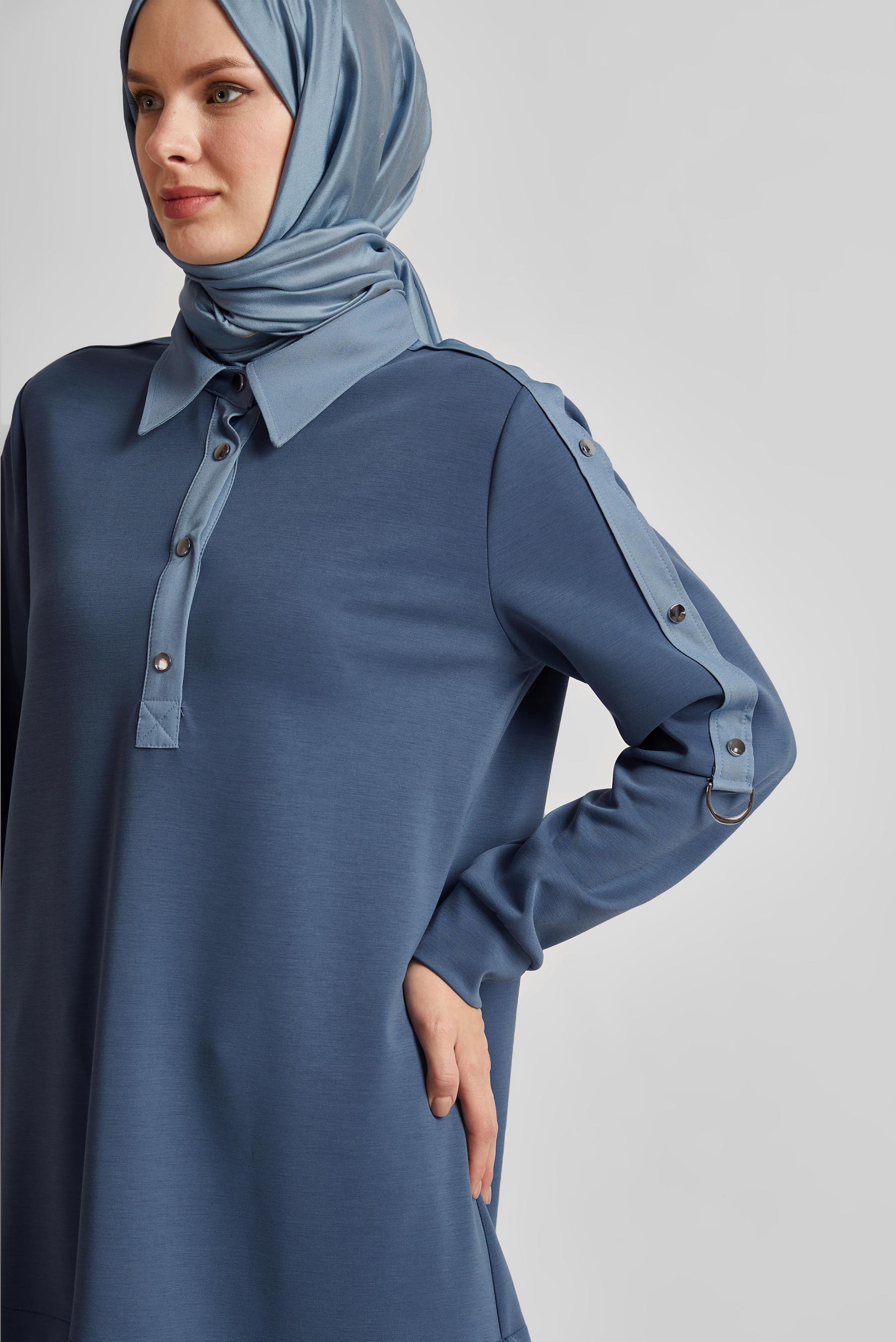 Tesettür giyim LACİVERT ÇITÇITLI EŞOFMAN TUNİK 45539