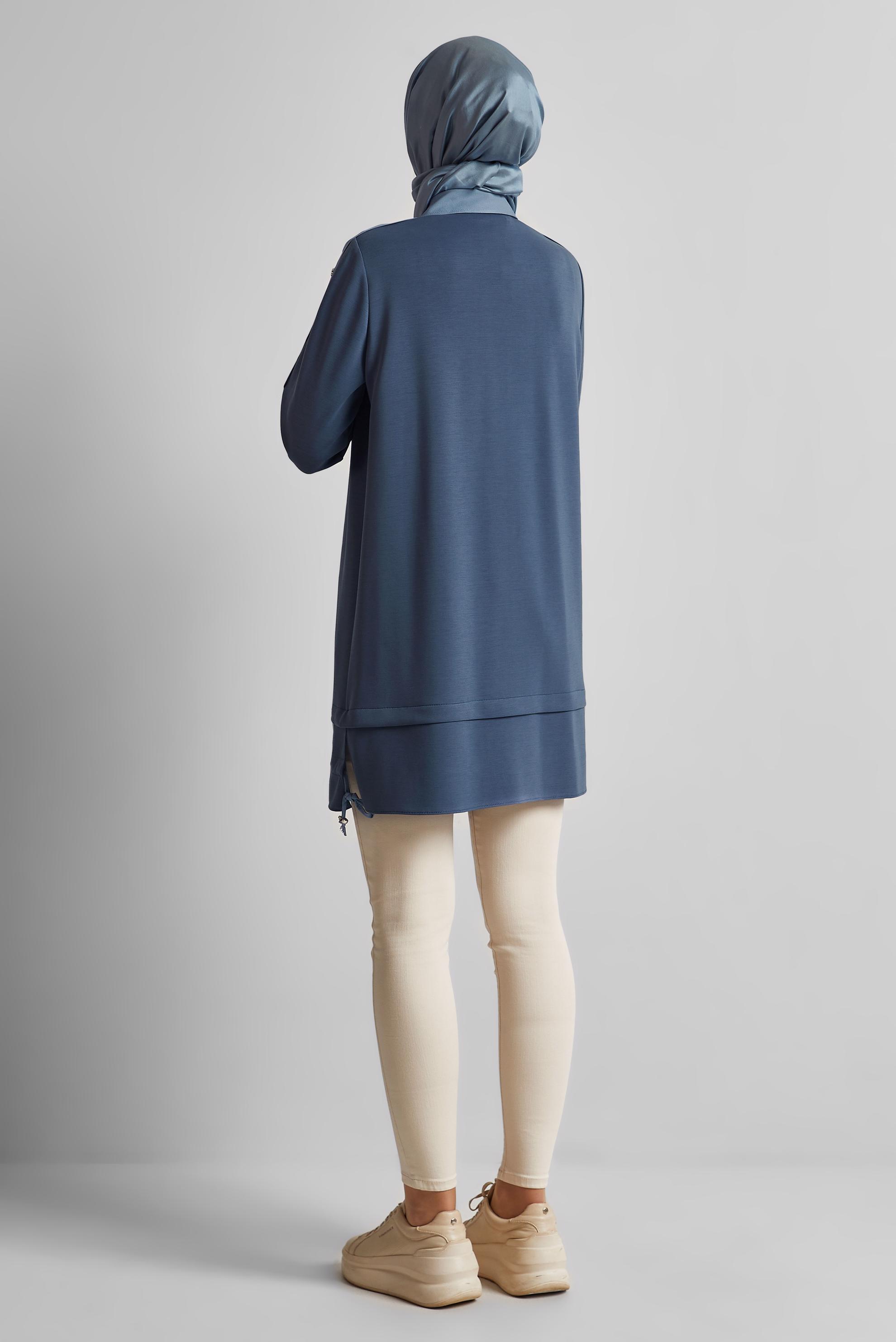 Tesettür giyim LACİVERT ÇITÇITLI EŞOFMAN TUNİK 45539