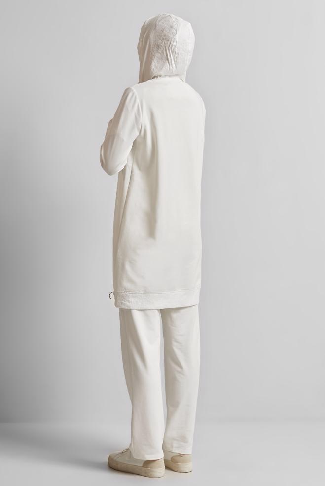Vêtements hijab BLANC COSTUME PANTALON À CAPUCHE 45543 - ALVİNA