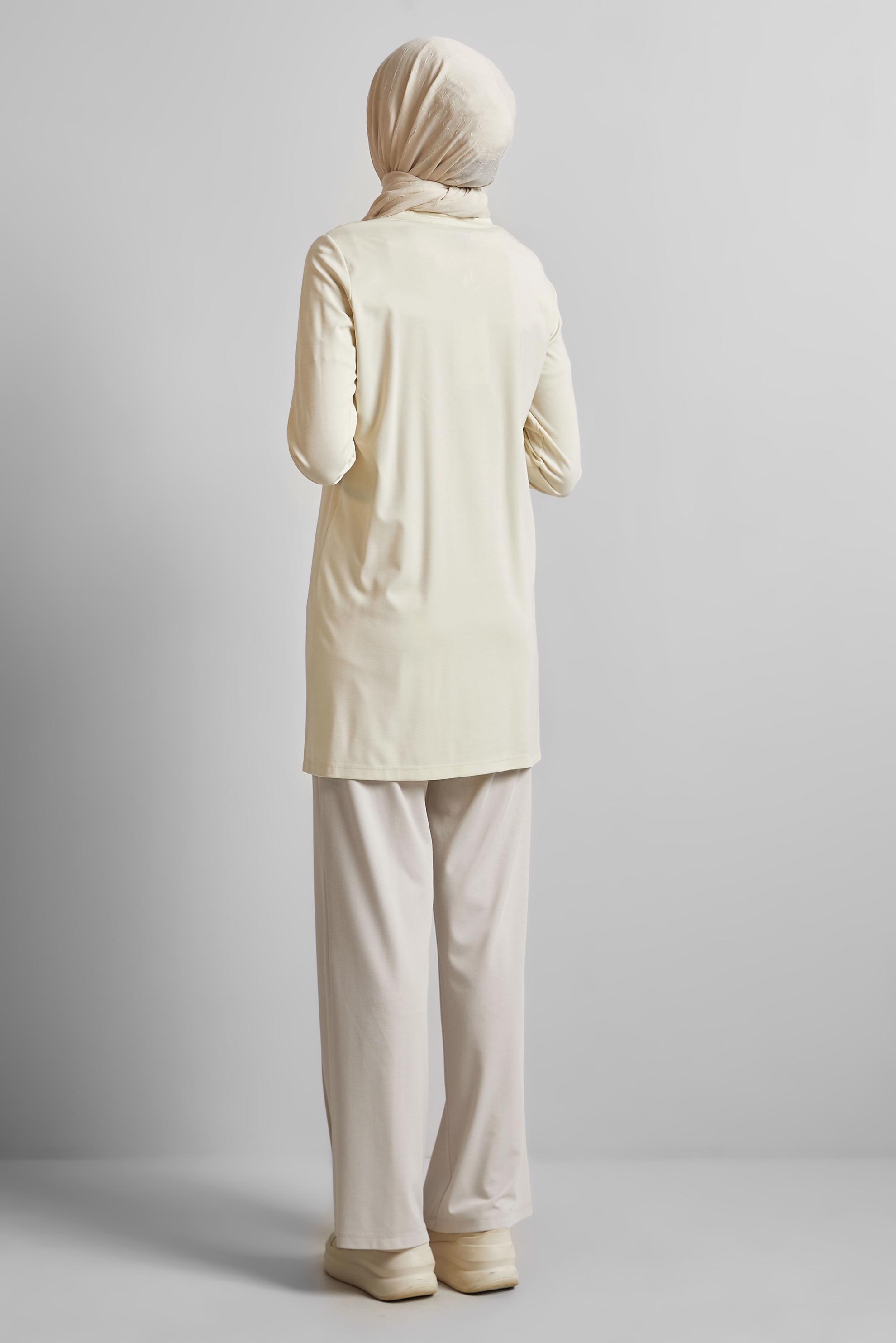 Hijab clothing ECRU PRINTED TRACKSUIT TUNIC 45548