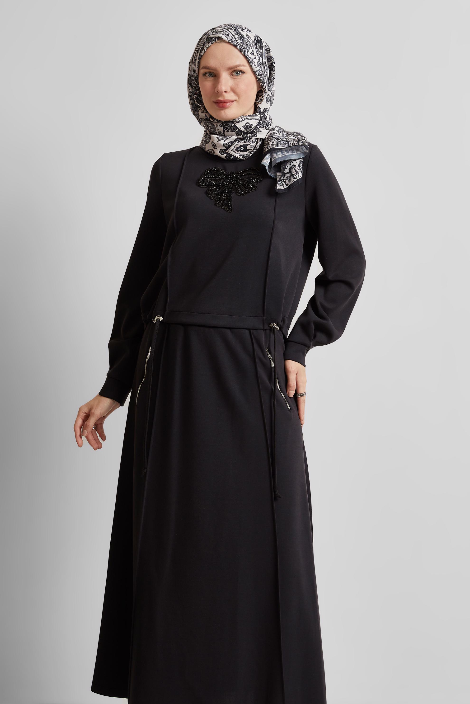 Tesettür giyim SİYAH ETEKLİ EŞOFMAN TAKIMI 45572