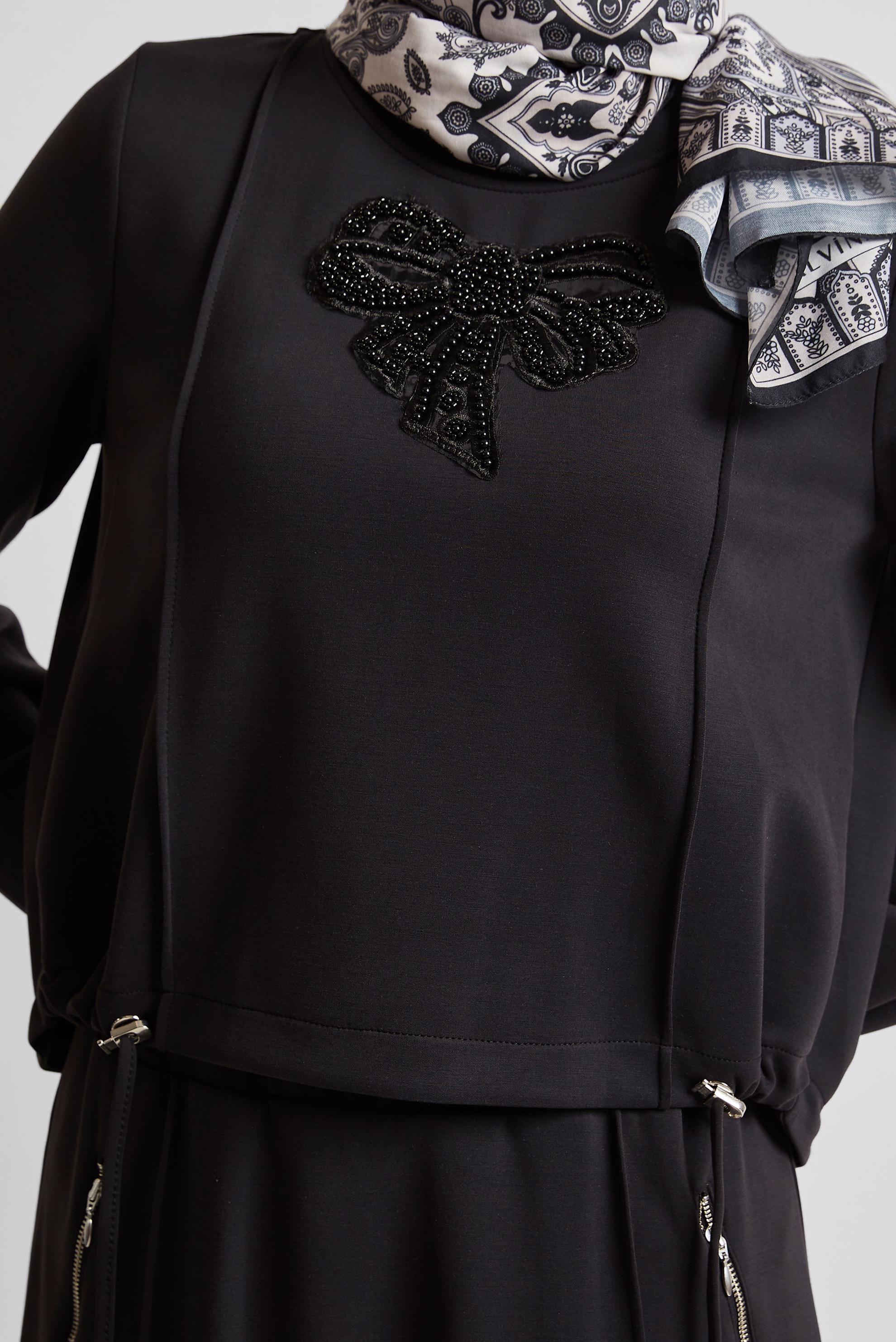 Tesettür giyim SİYAH ETEKLİ EŞOFMAN TAKIMI 45572