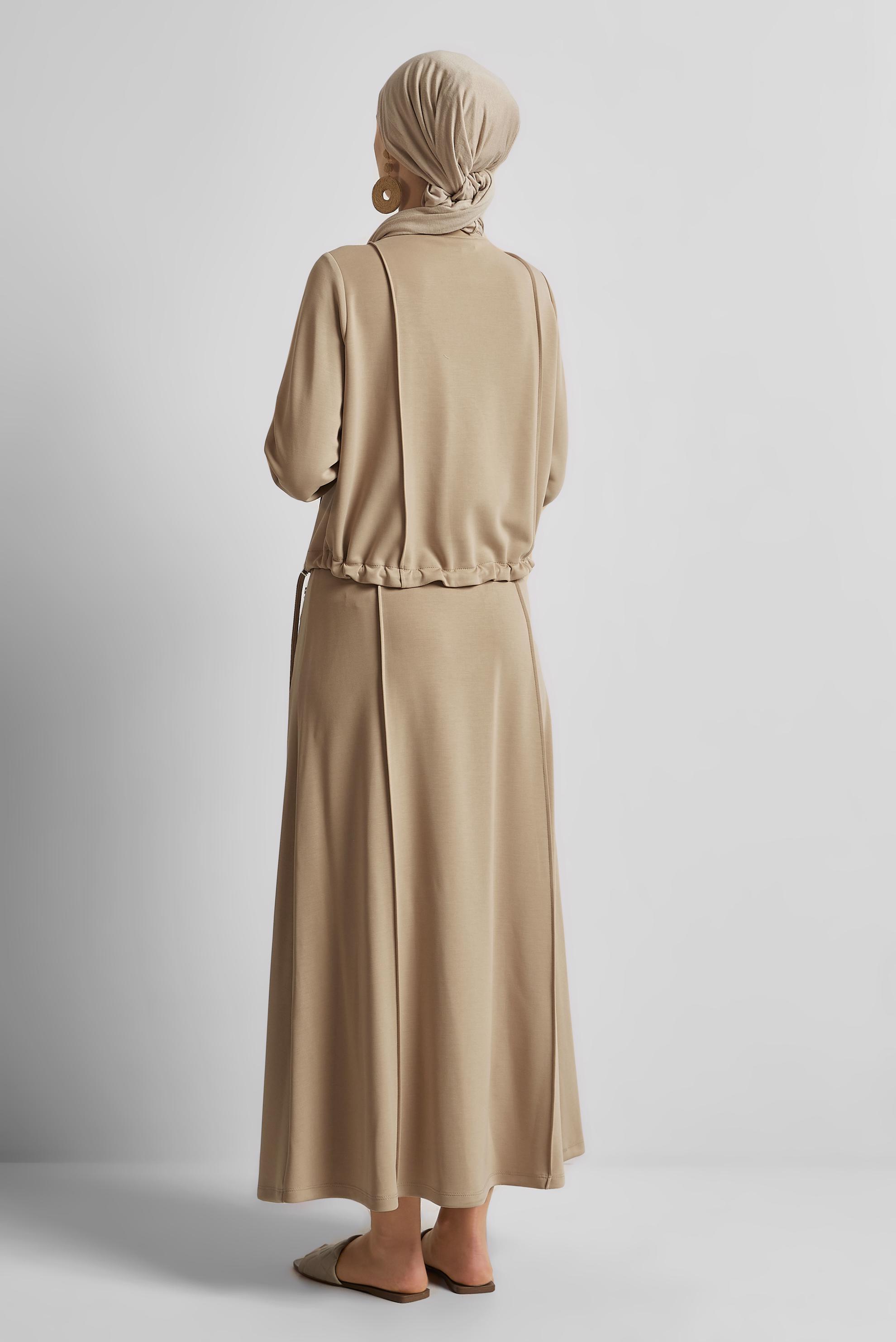 Tesettür giyim KAHVE ETEKLİ EŞOFMAN TAKIMI 45572