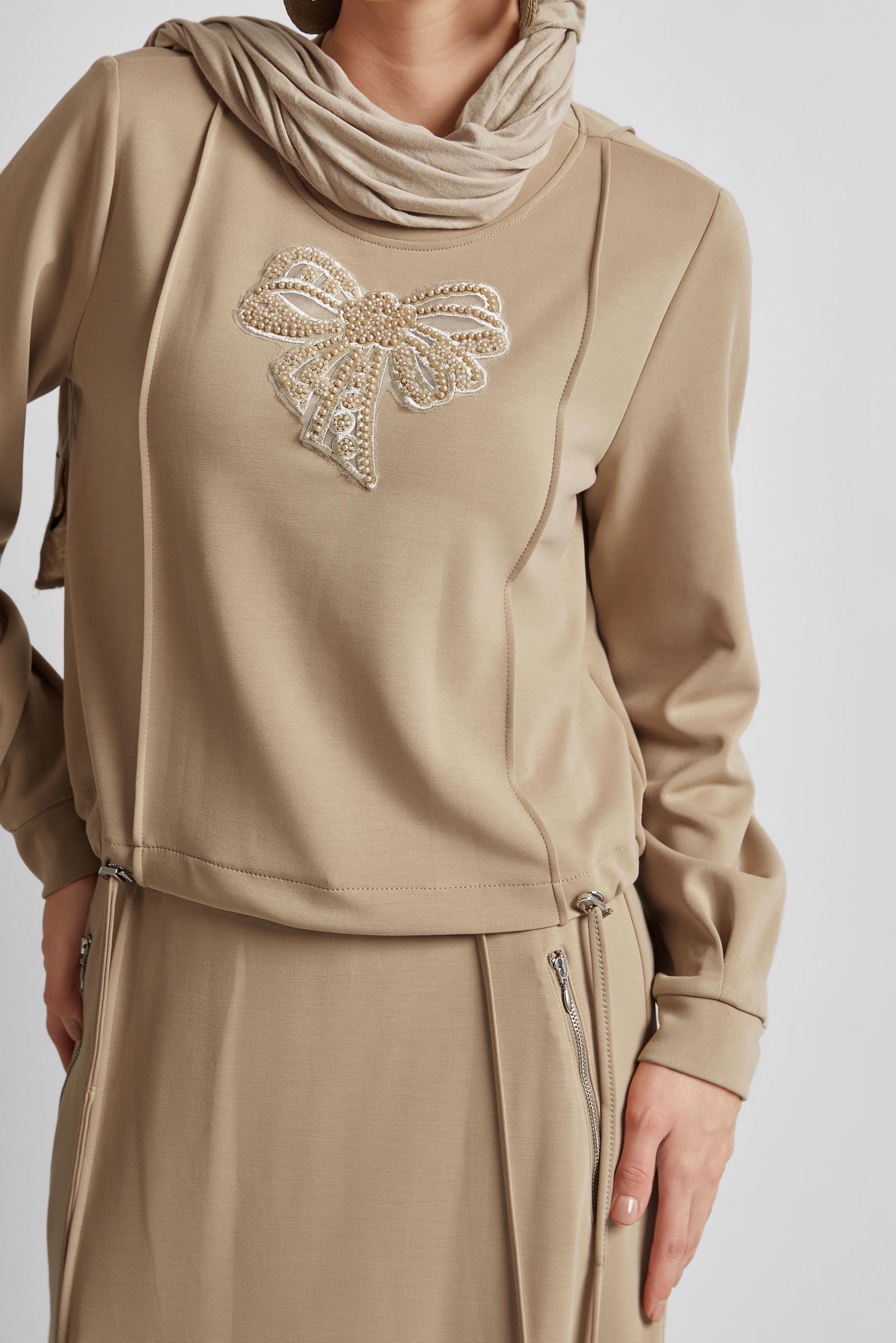 Tesettür giyim KAHVE ETEKLİ EŞOFMAN TAKIMI 45572