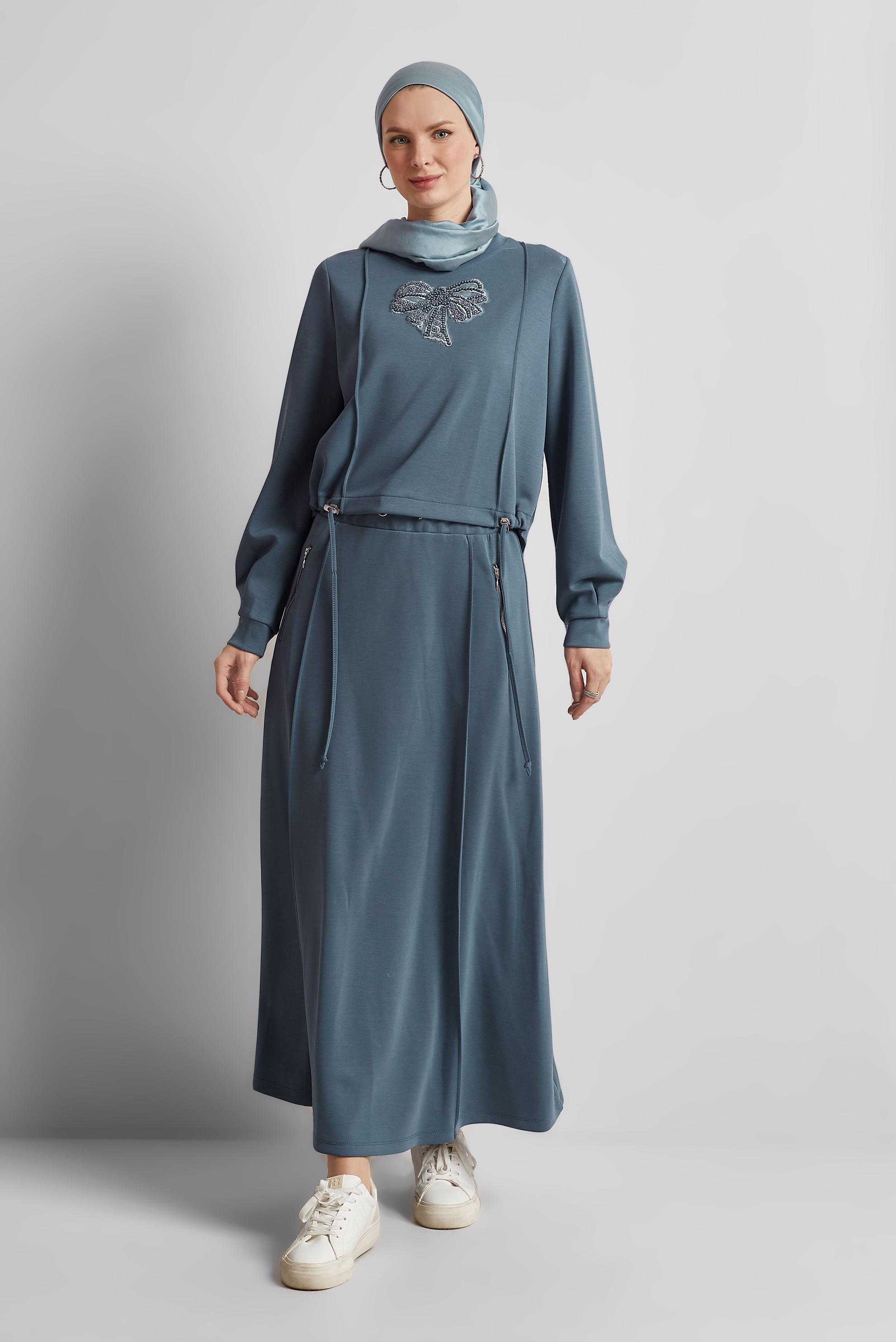 Tesettür giyim LACİVERT ETEKLİ EŞOFMAN TAKIMI 45572