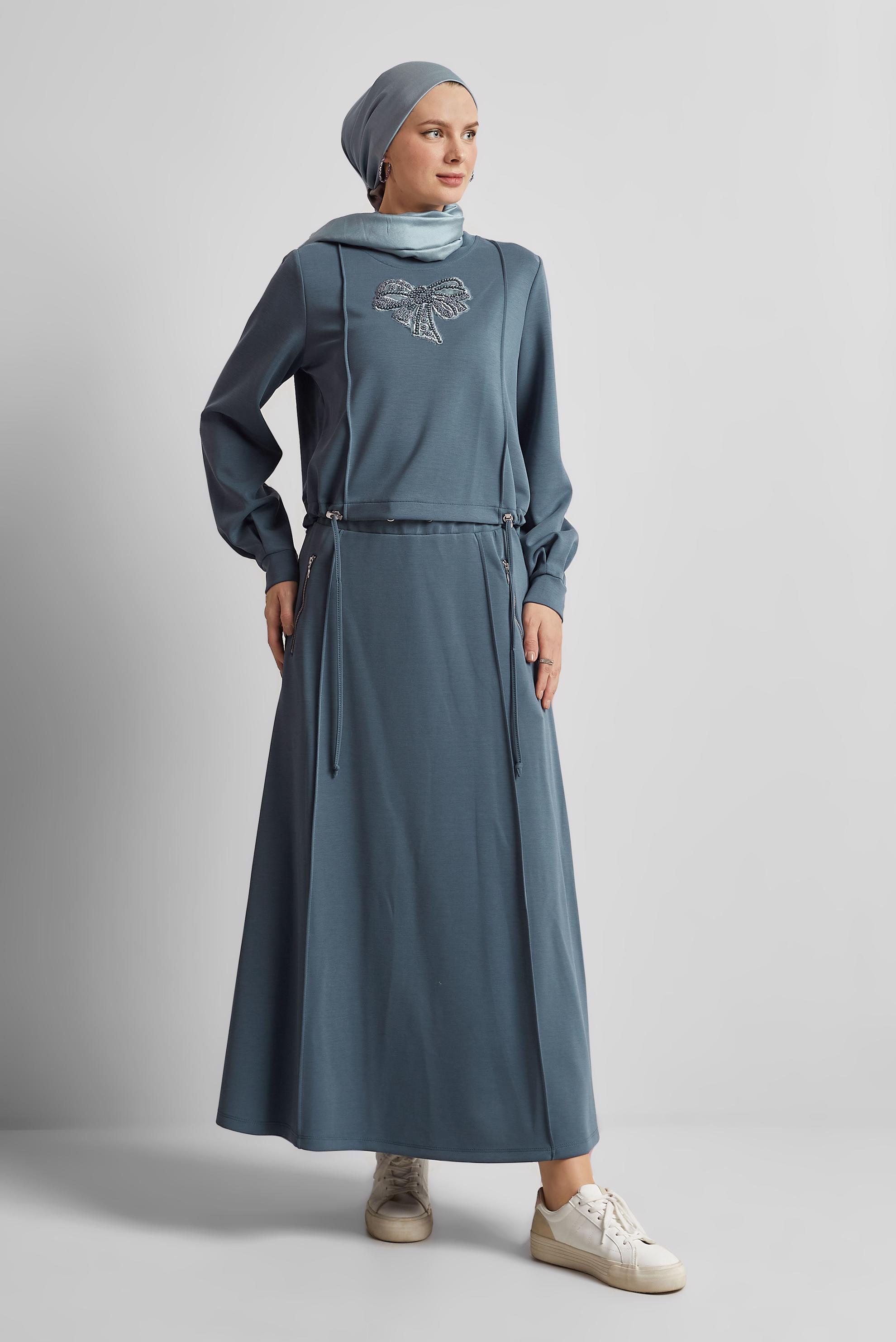 Tesettür giyim LACİVERT ETEKLİ EŞOFMAN TAKIMI 45572