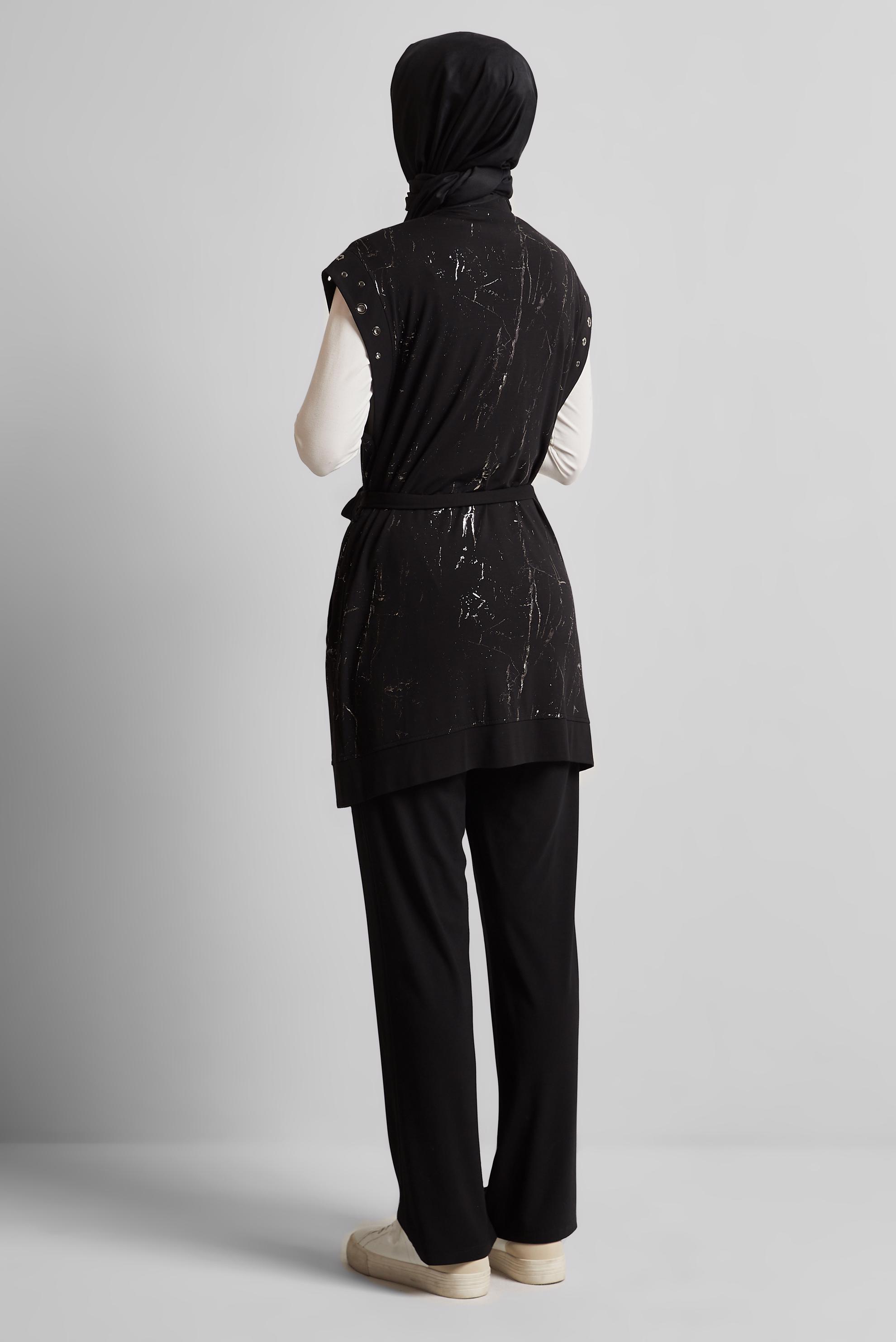 Vêtements hijab NOIR ENSEMBLE DE SURVÊTEMENT CEINTURÉ 45573