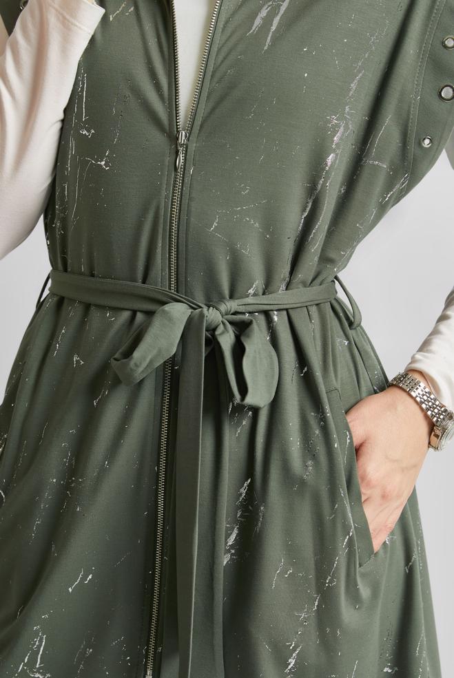 Vêtements hijab KAKI ENSEMBLE DE SURVÊTEMENT CEINTURÉ 45573 - ALVİNA