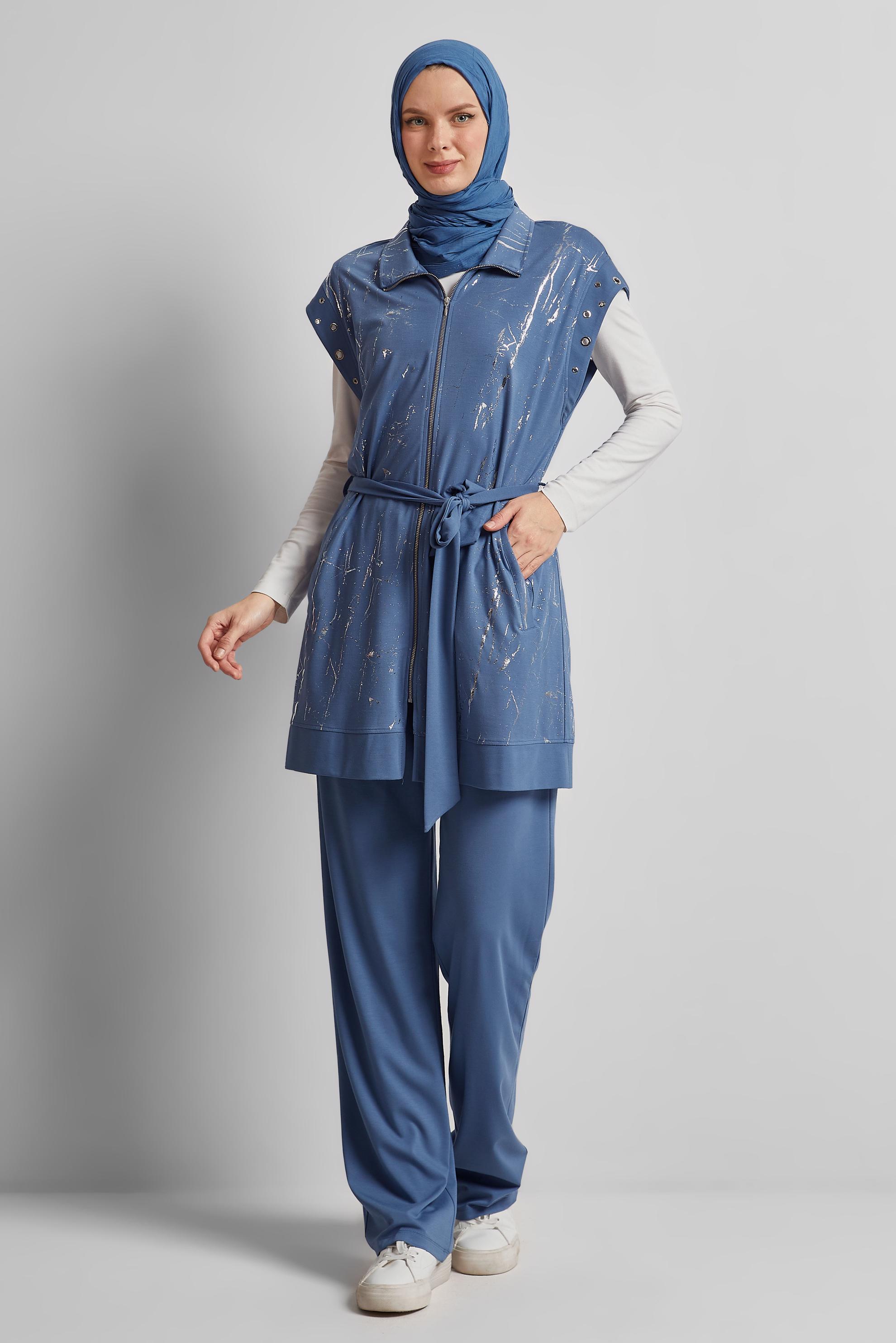 Vêtements hijab BLEU MARINE ENSEMBLE DE SURVÊTEMENT CEINTURÉ 45573