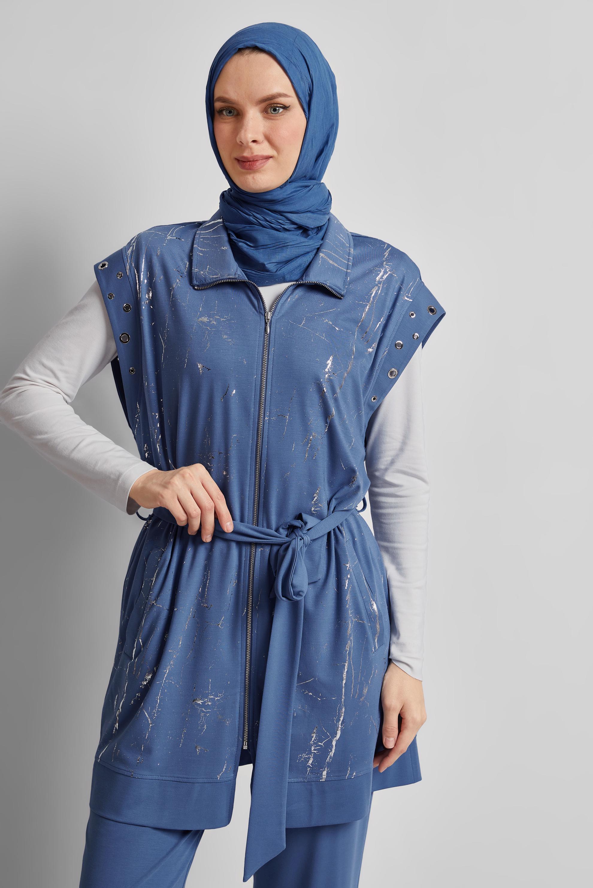 Vêtements hijab BLEU MARINE ENSEMBLE DE SURVÊTEMENT CEINTURÉ 45573