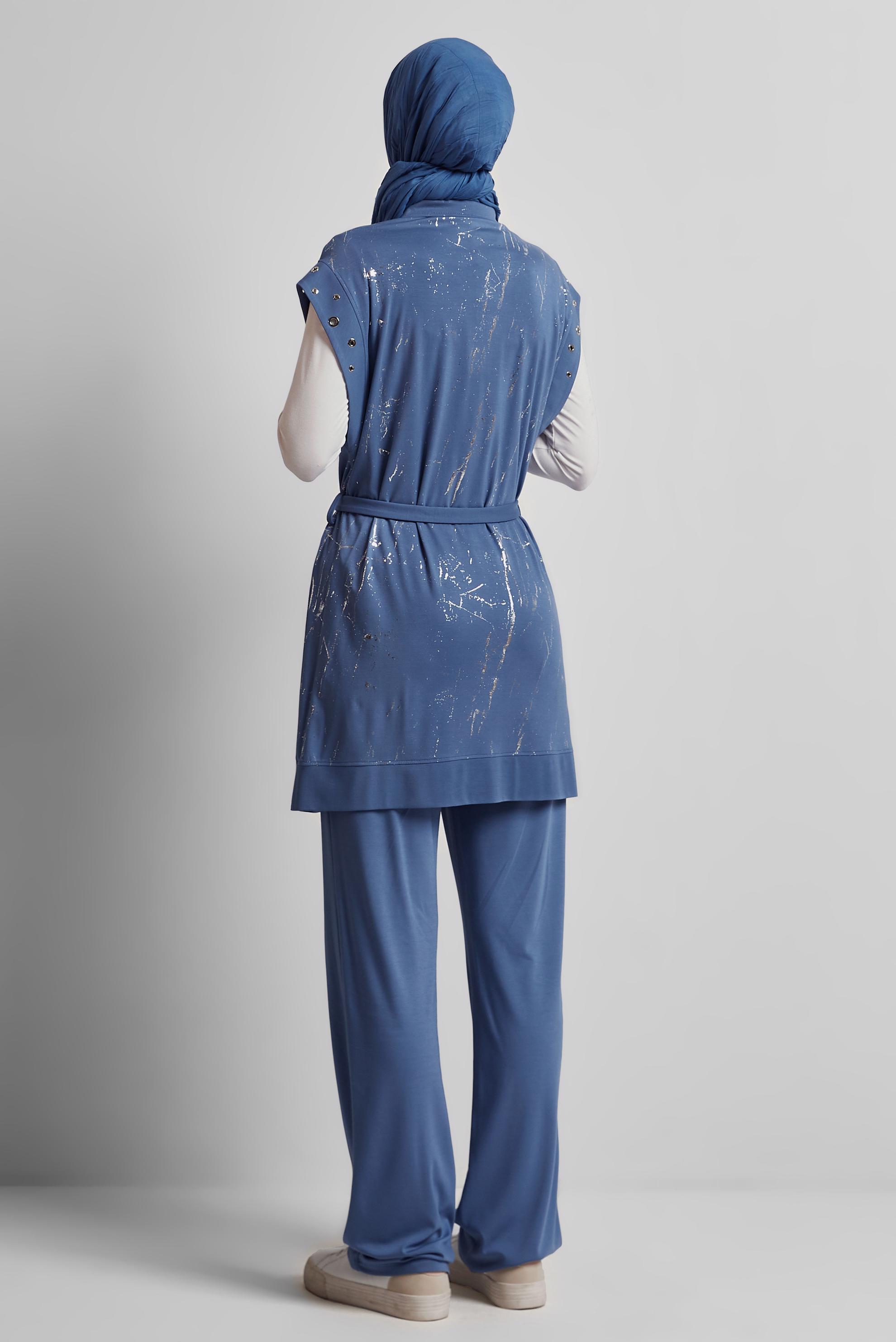 Vêtements hijab BLEU MARINE ENSEMBLE DE SURVÊTEMENT CEINTURÉ 45573