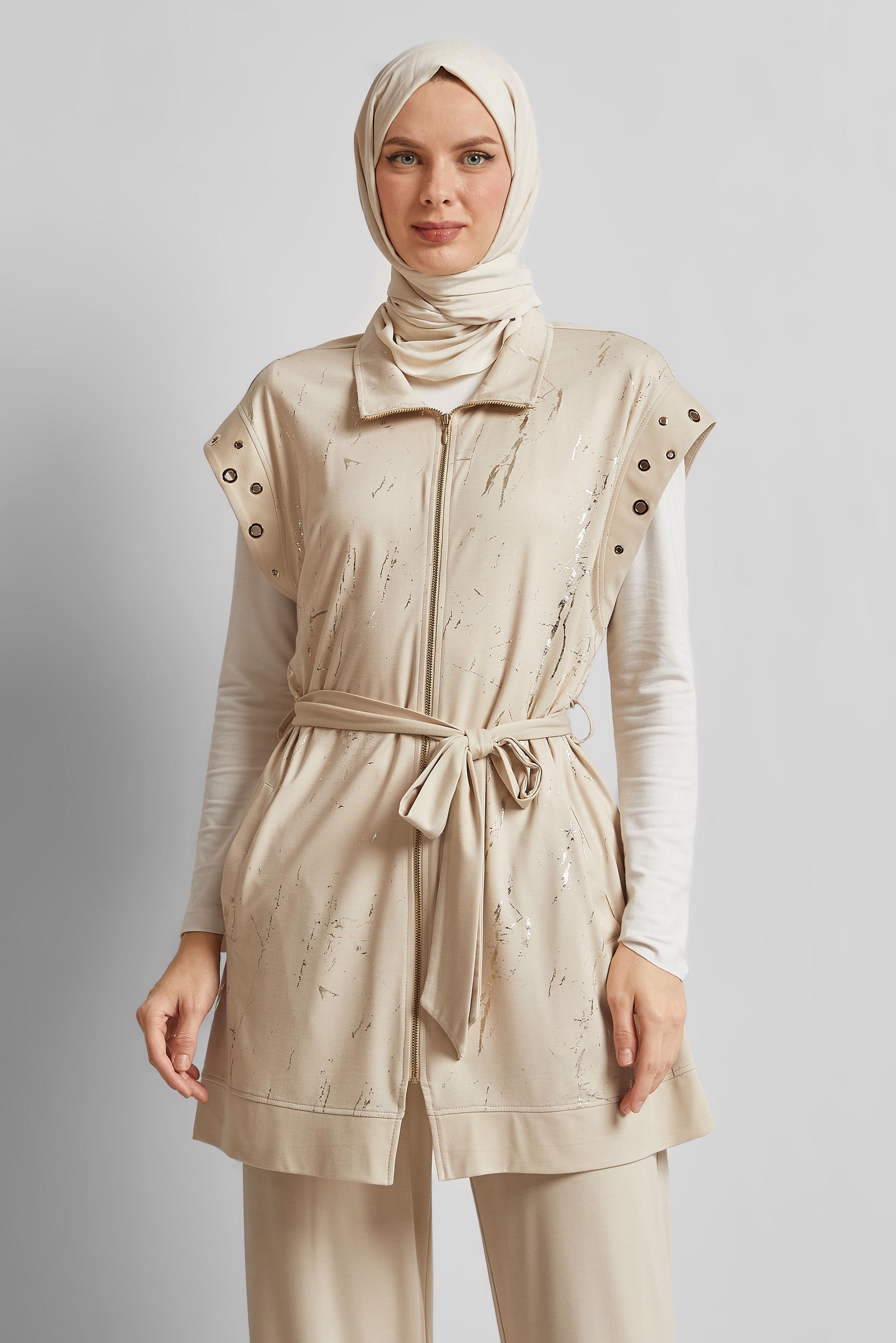 Vêtements hijab ÉCRUE ENSEMBLE DE SURVÊTEMENT CEINTURÉ 45573