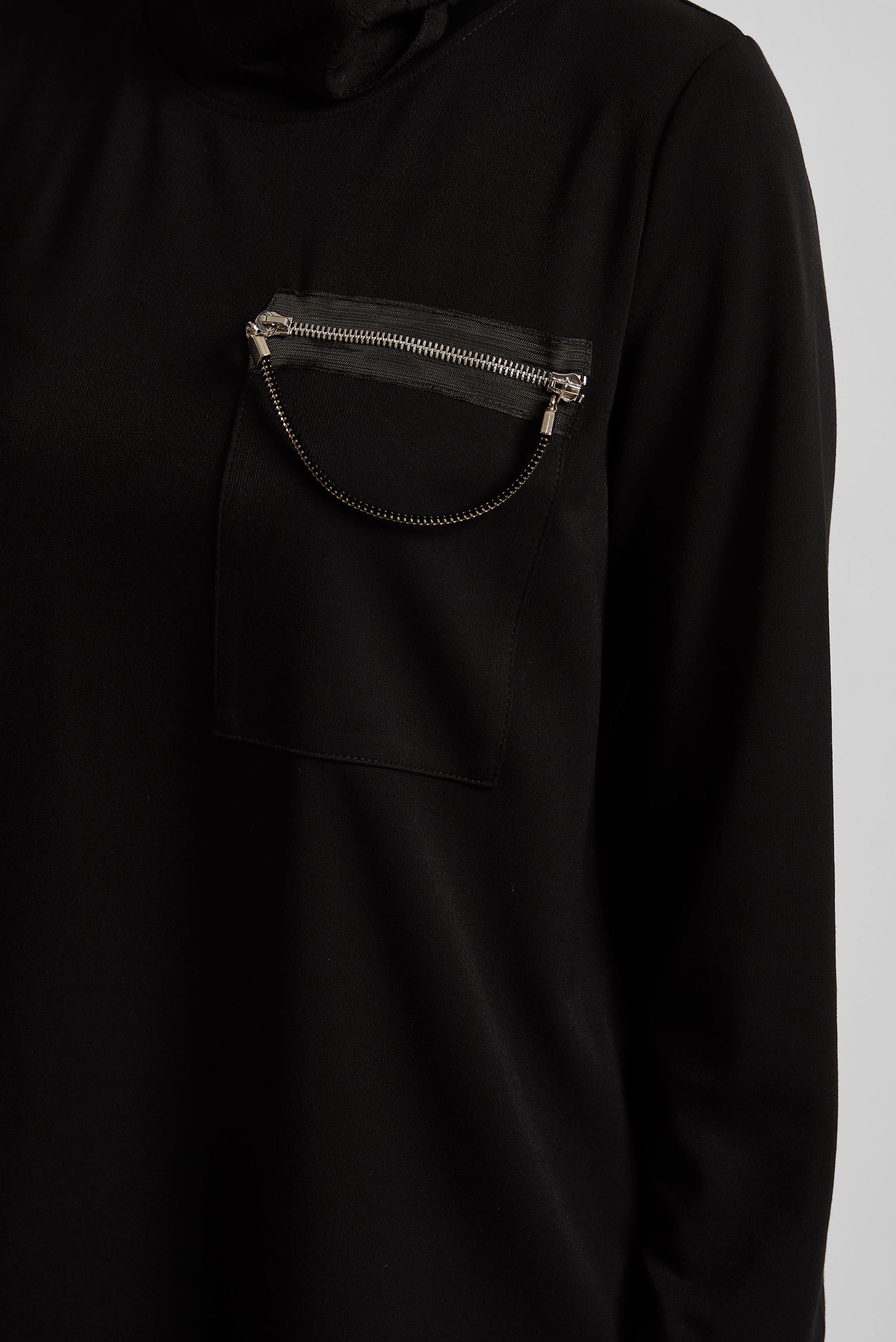 Tesettür giyim SİYAH ZİNCİR DETAYLI EŞOFMAN TUNİK 45628