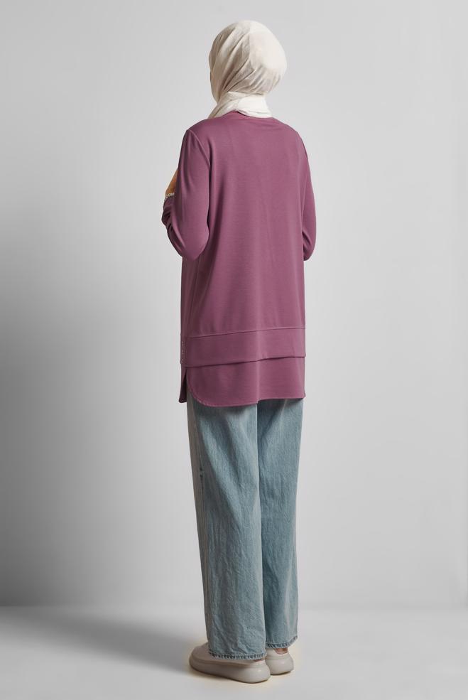 Hijab clothing PINK CHAIN DETAILED TRACKSUIT TUNIC 45628 - ALVİNA