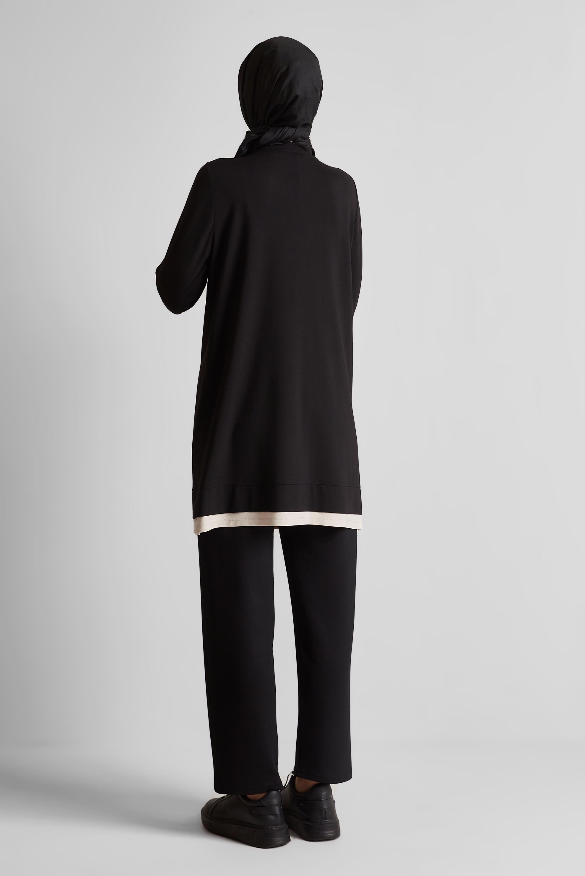 Tesettür giyim SİYAH CEPLİ EŞOFMAN TUNİK 45629