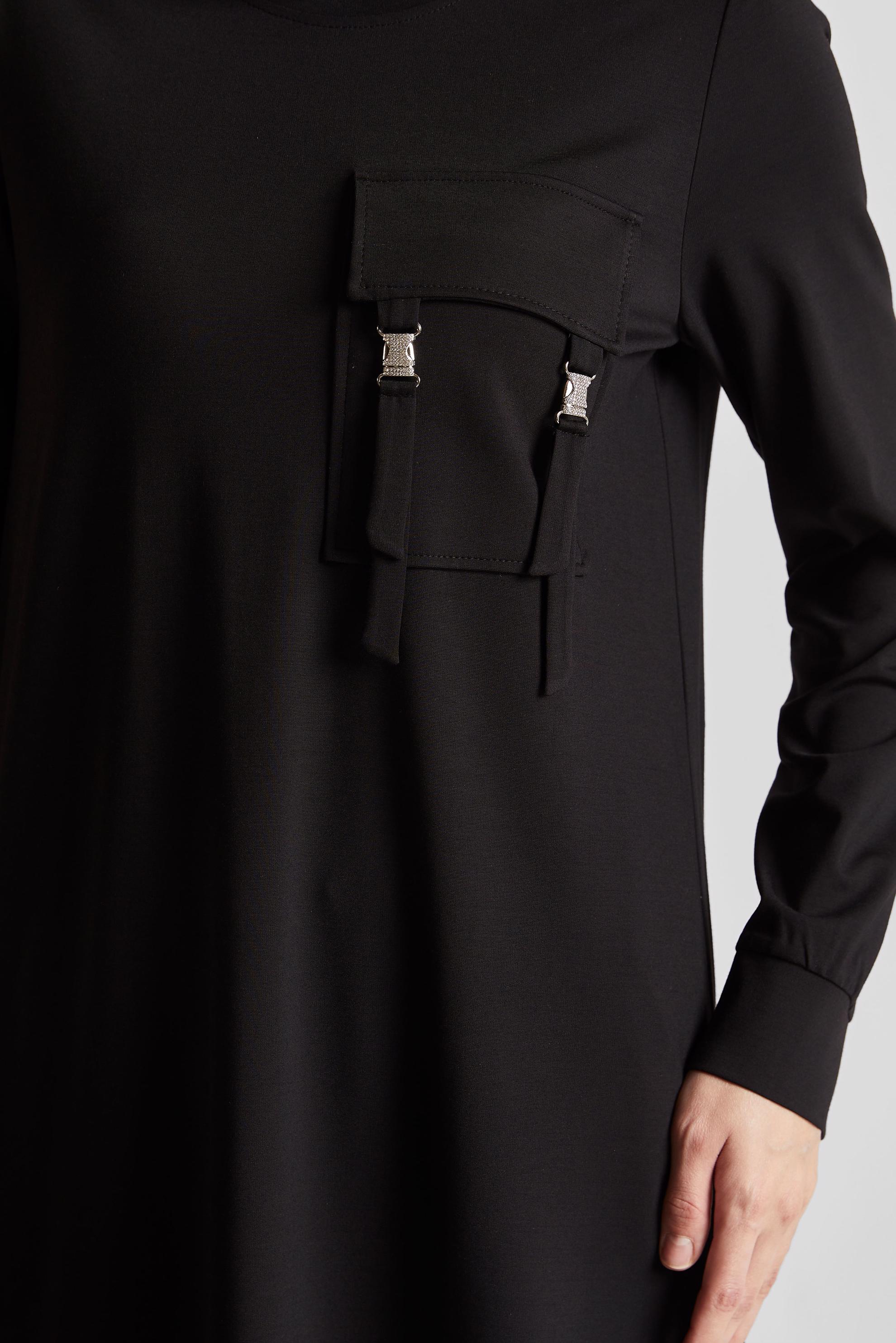 Tesettür giyim SİYAH CEPLİ EŞOFMAN TUNİK 45629