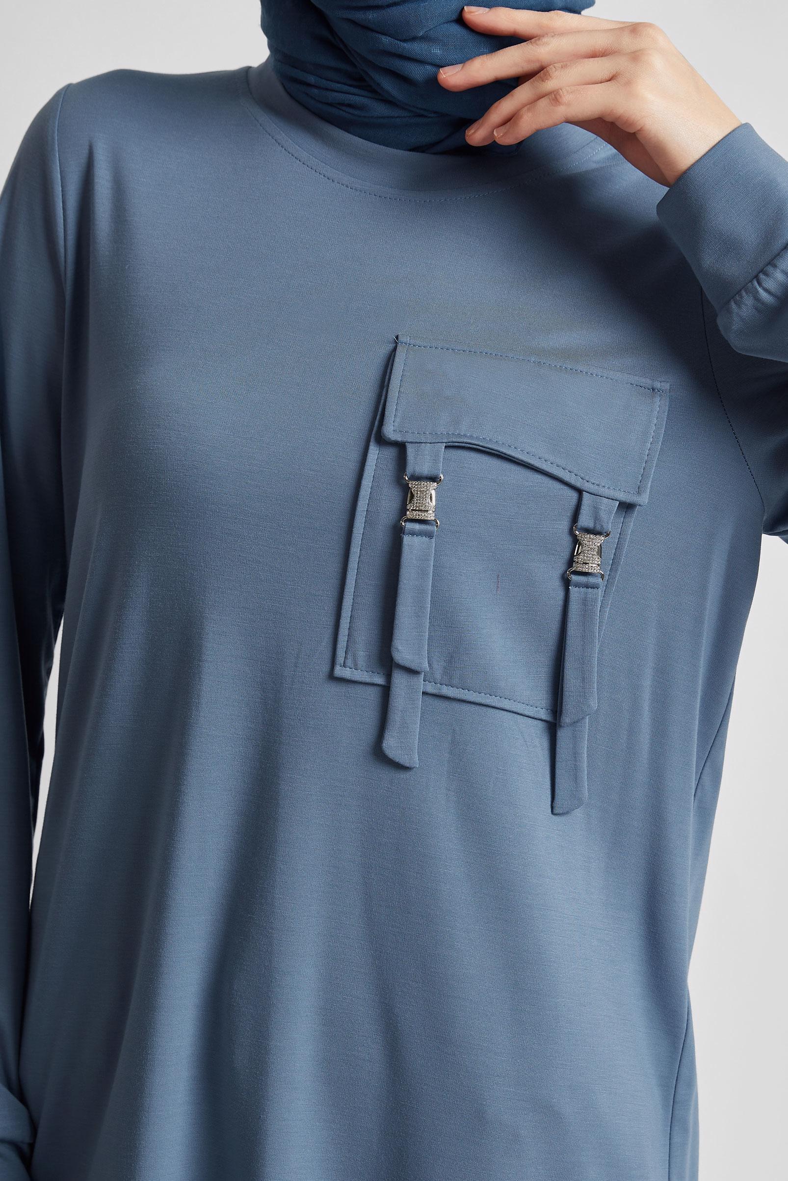 Tesettür giyim LACİVERT CEPLİ EŞOFMAN TUNİK 45629