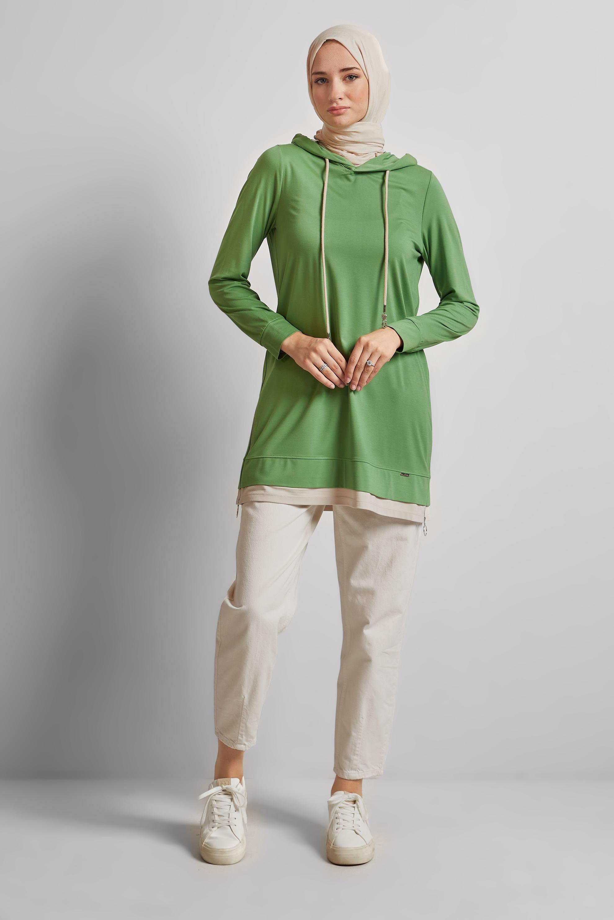 Hijab clothing GREEN HOODED TRACKSUIT TUNIC 45630