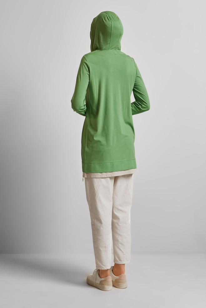 Hijab clothing GREEN HOODED TRACKSUIT TUNIC 45630 - ALVİNA
