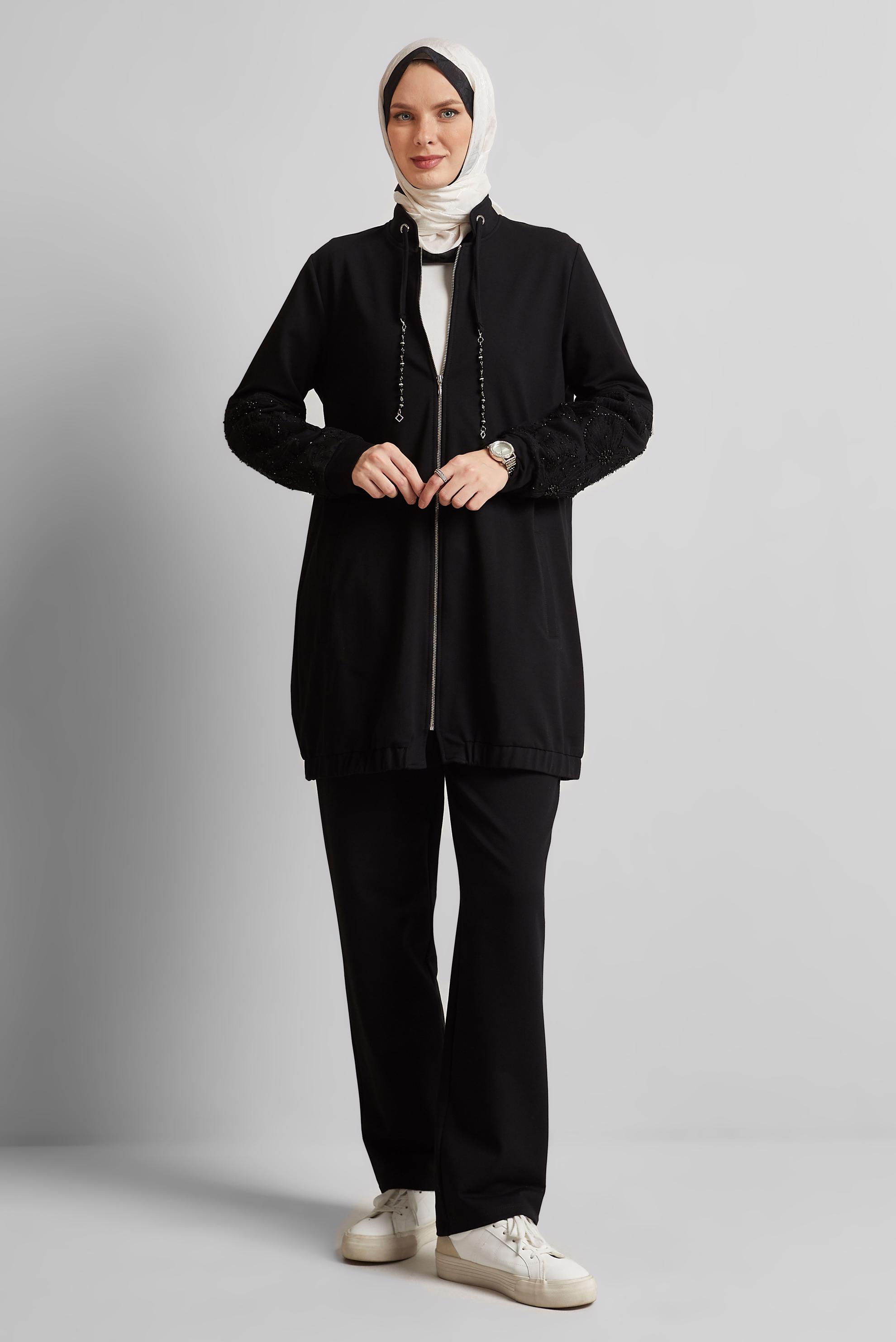 Tesettür giyim SİYAH PANTOLONLU EŞOFMAN TAKIM 45631