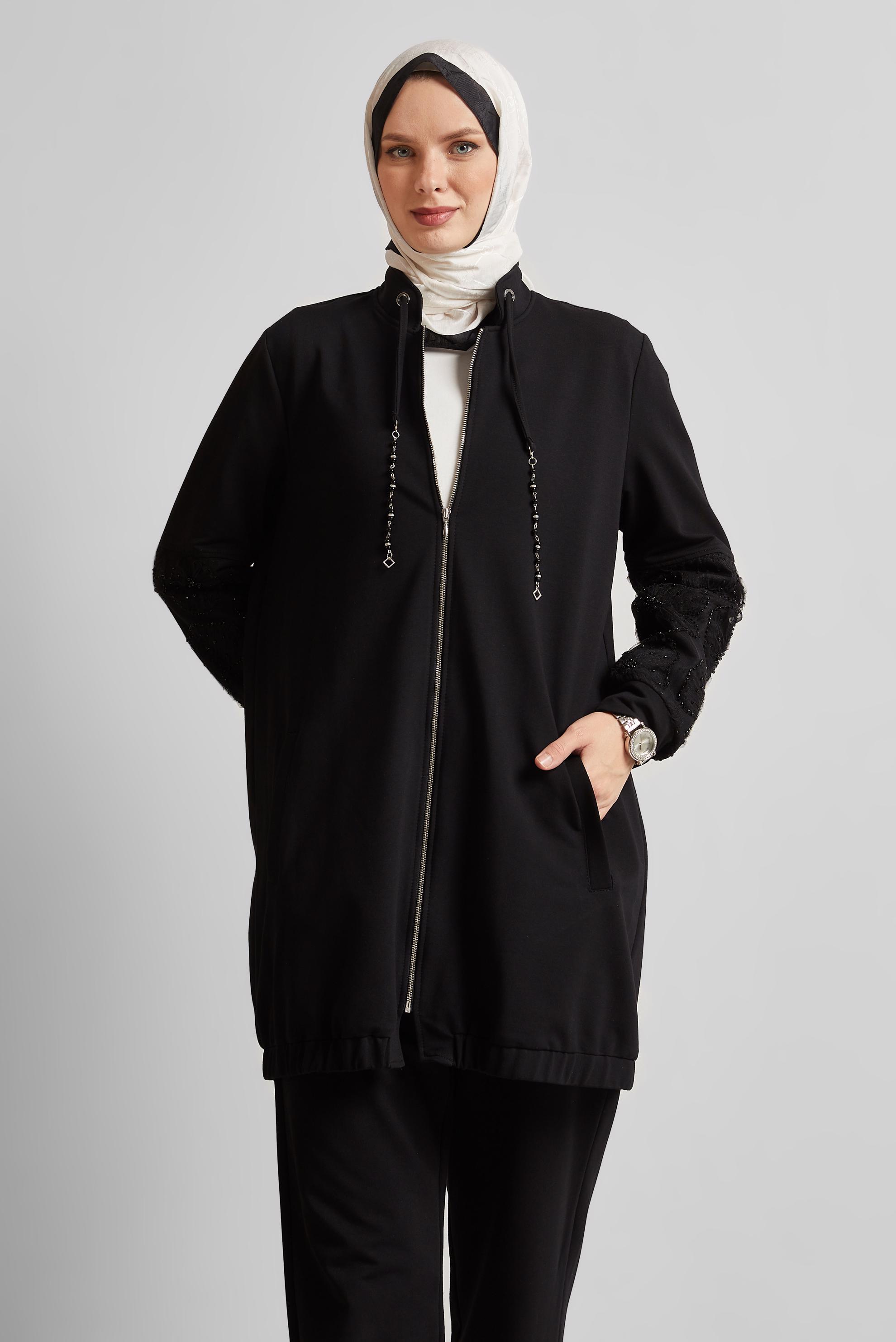 Tesettür giyim SİYAH PANTOLONLU EŞOFMAN TAKIM 45631