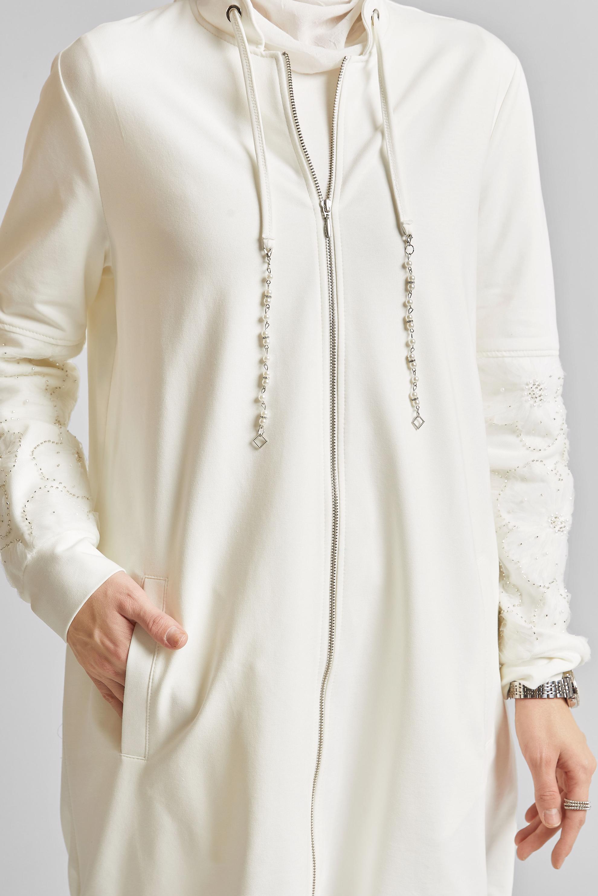 Vêtements hijab BLANC ENSEMBLE SURVÊTEMENT ZIPPÉ 45631
