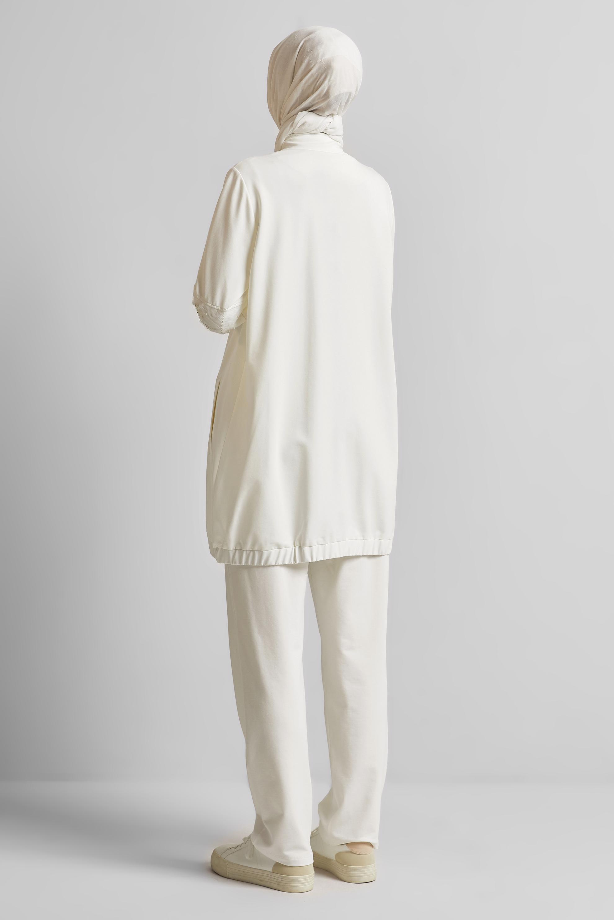 Vêtements hijab BLANC ENSEMBLE SURVÊTEMENT ZIPPÉ 45631