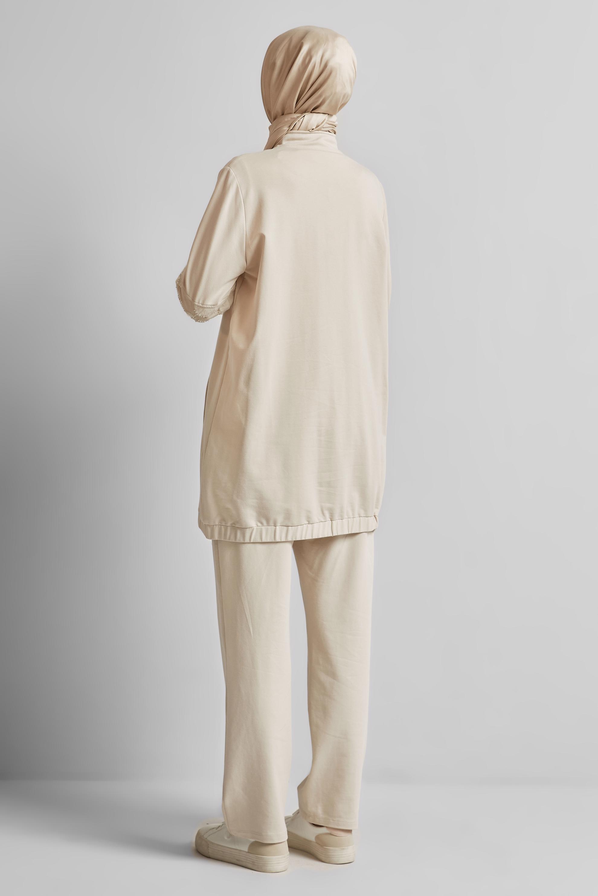 Vêtements hijab BEIGE ENSEMBLE SURVÊTEMENT ZIPPÉ 45631