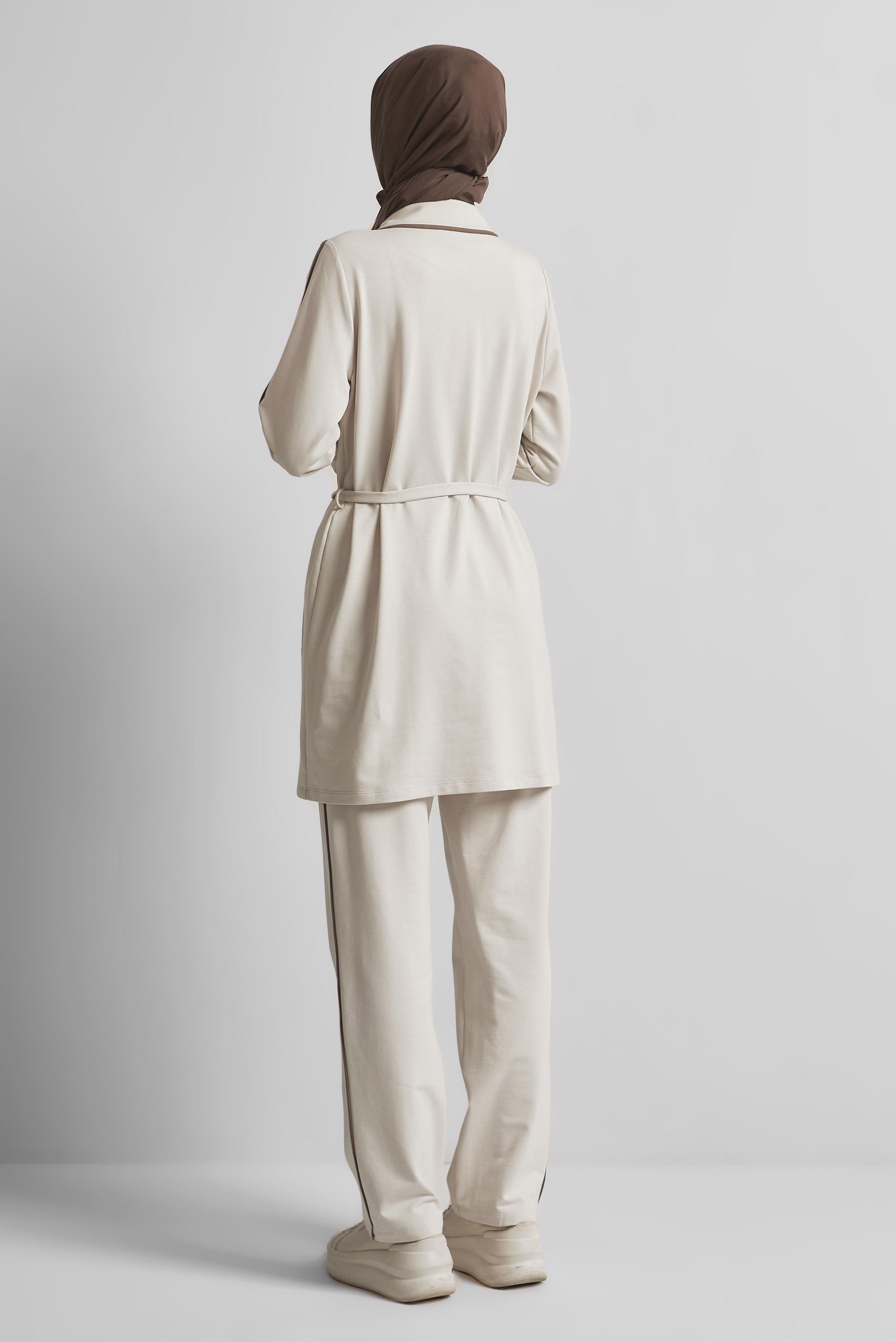 Vêtements hijab BEIGE ENSEMBLE DE SURVÊTEMENT CEINTURÉ 45632