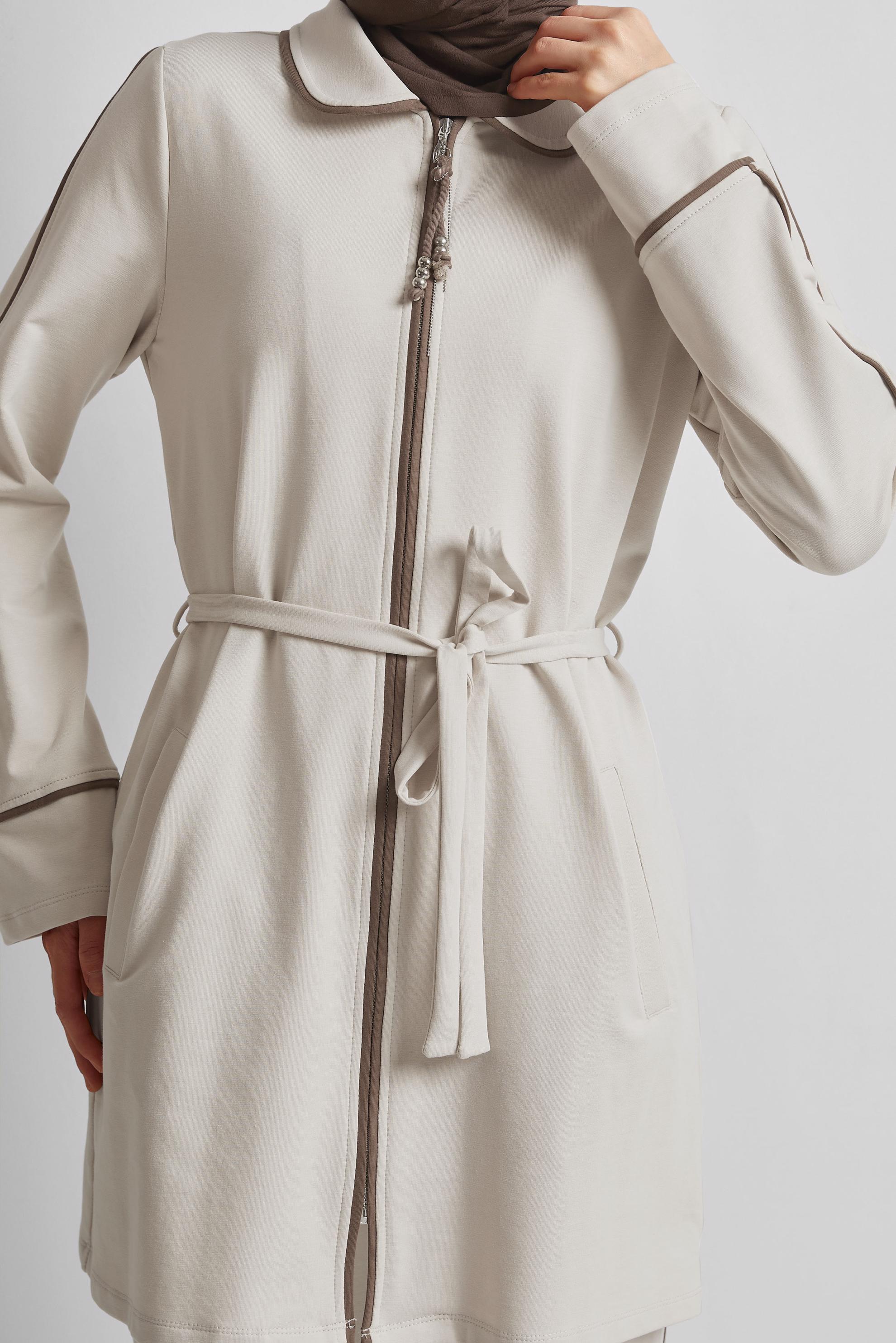 Vêtements hijab BEIGE ENSEMBLE DE SURVÊTEMENT CEINTURÉ 45632