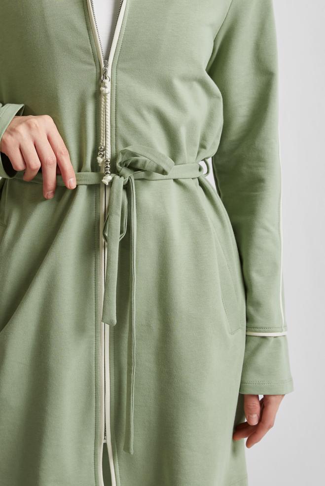 Vêtements hijab VERT ENSEMBLE DE SURVÊTEMENT CEINTURÉ 45632 - ALVİNA