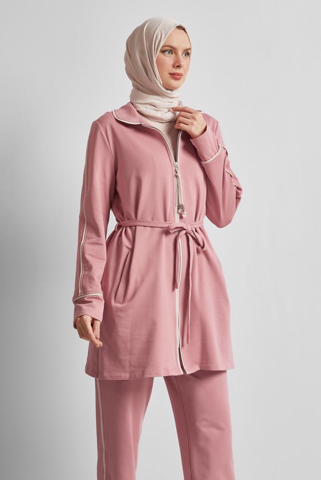 Vêtements hijab ROSE ENSEMBLE DE SURVÊTEMENT CEINTURÉ 45632 - ALVİNA