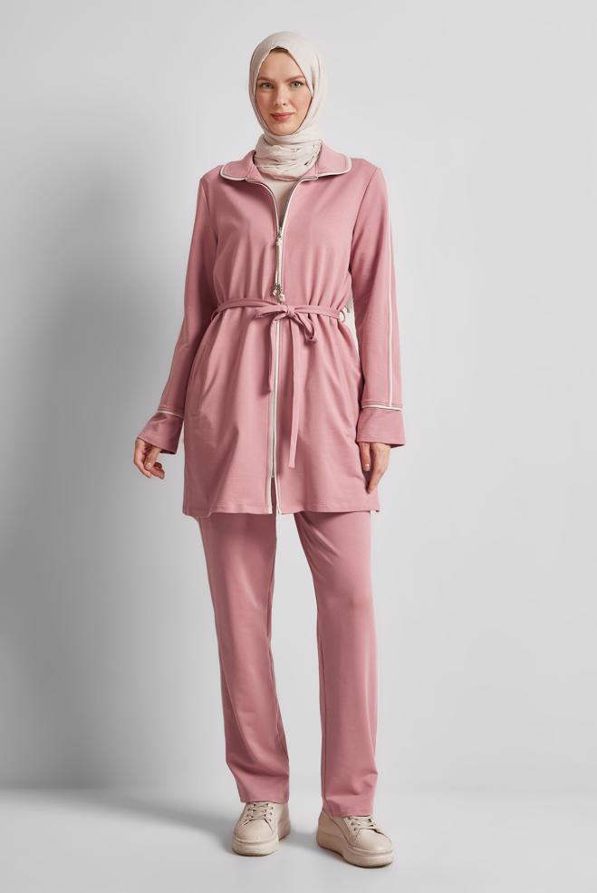 Vêtements hijab ROSE ENSEMBLE DE SURVÊTEMENT CEINTURÉ 45632 - ALVİNA