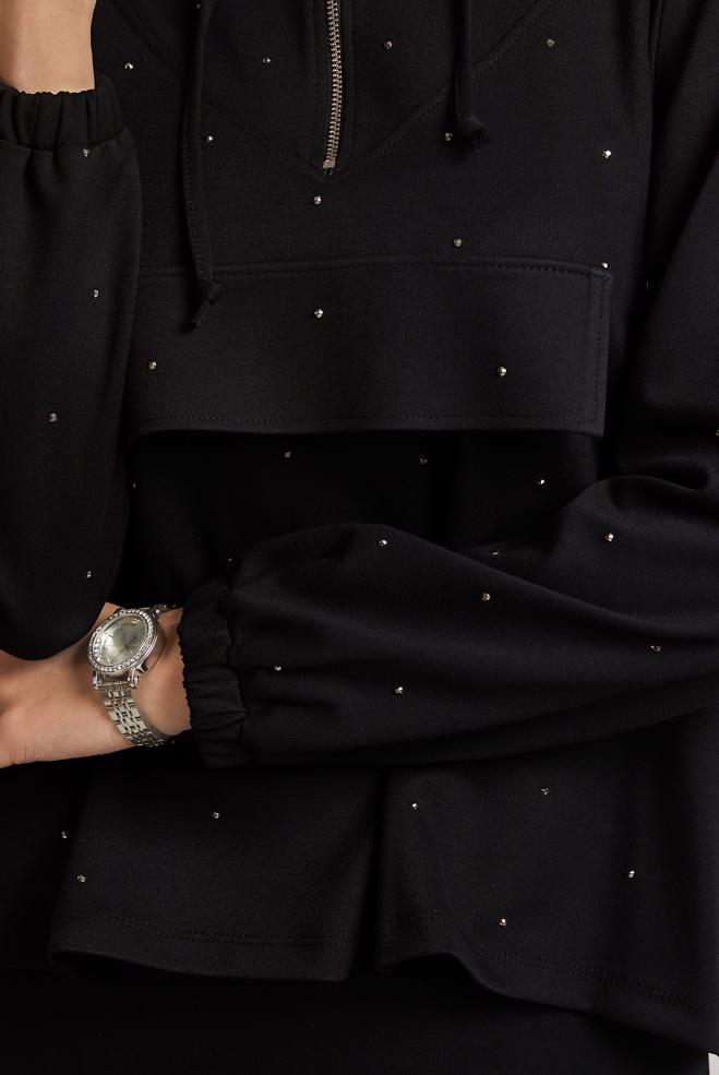 Vêtements hijab NOIR ENSEMBLE JUPE DE SURVÊTEMENT 45633 - ALVİNA