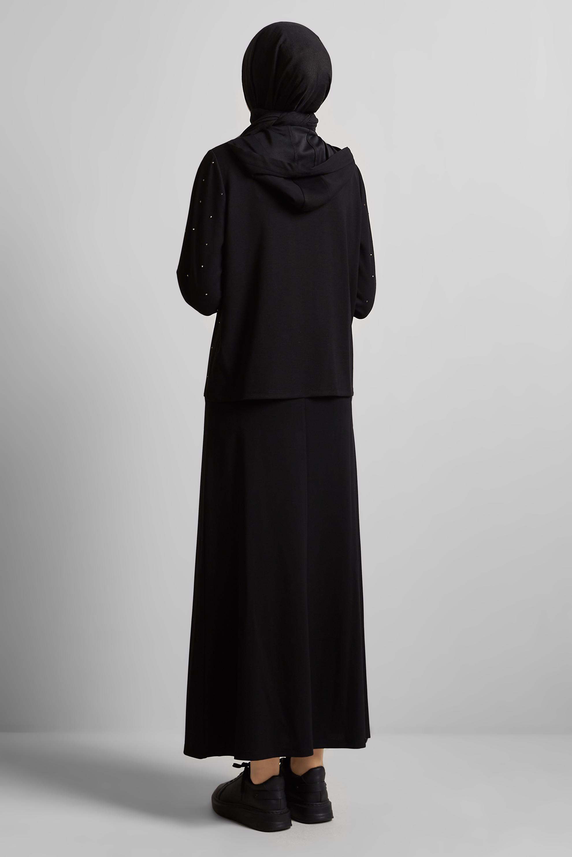 Vêtements hijab NOIR ENSEMBLE JUPE DE SURVÊTEMENT 45633