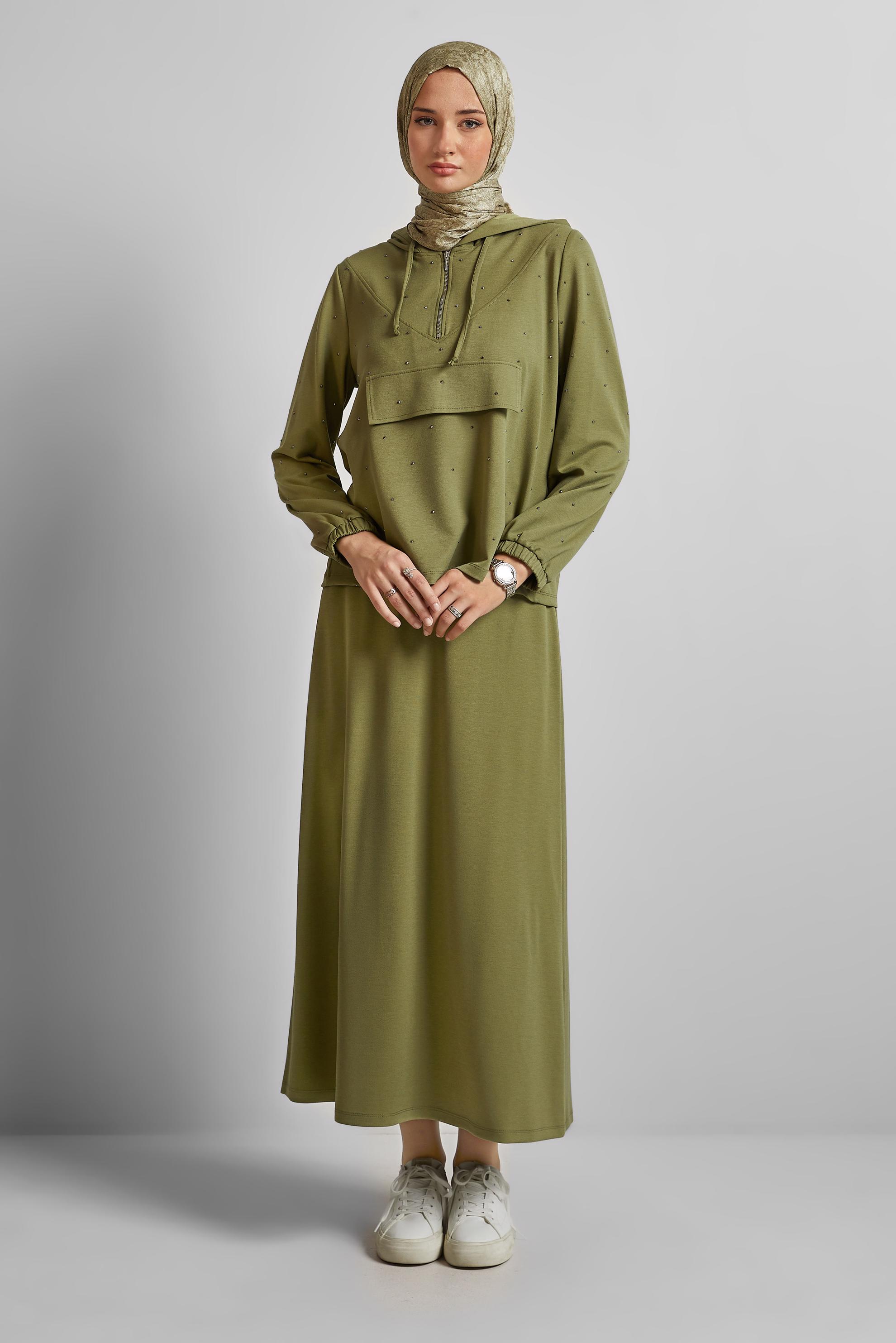 Vêtements hijab VERT ENSEMBLE JUPE DE SURVÊTEMENT 45633