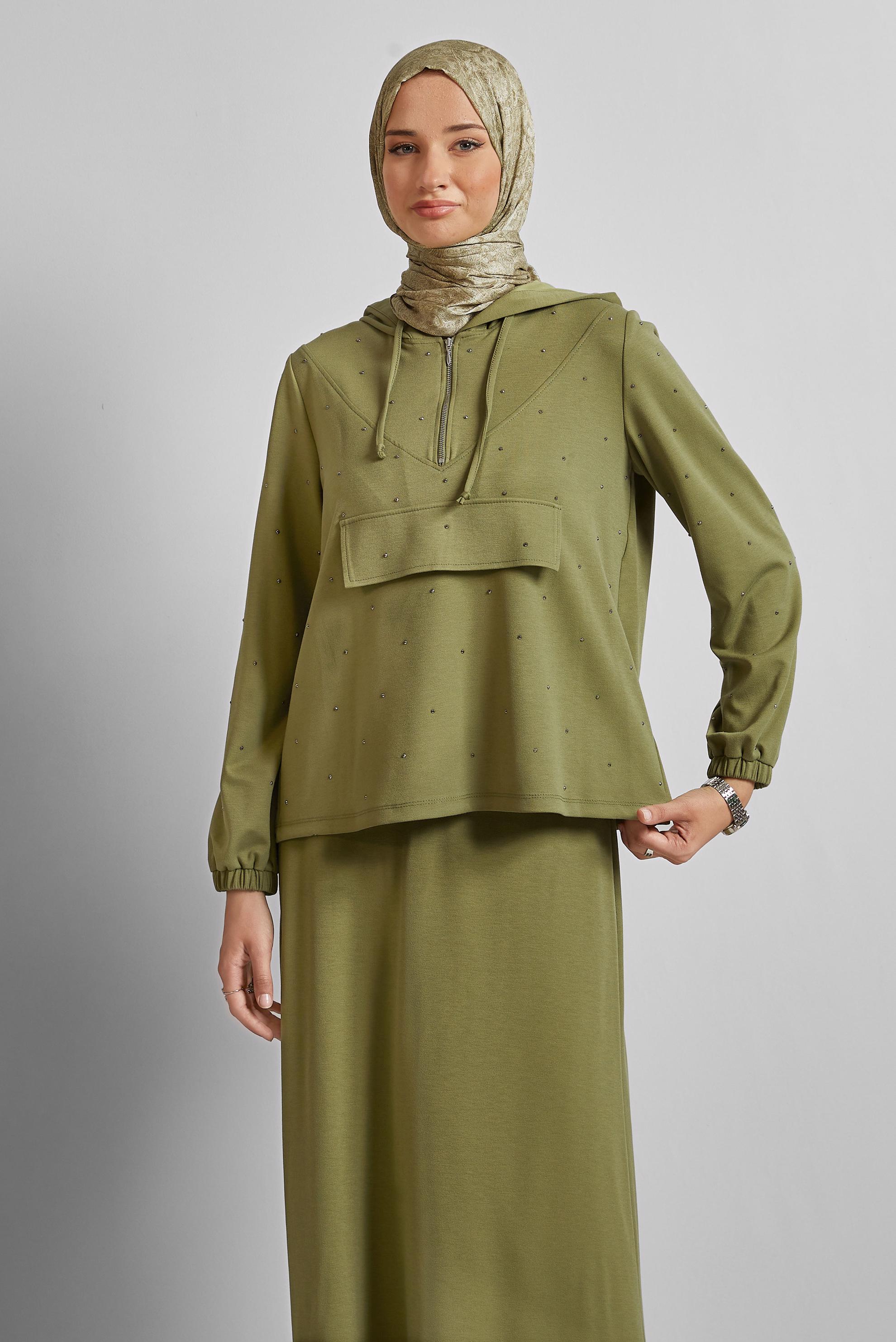 Vêtements hijab VERT ENSEMBLE JUPE DE SURVÊTEMENT 45633