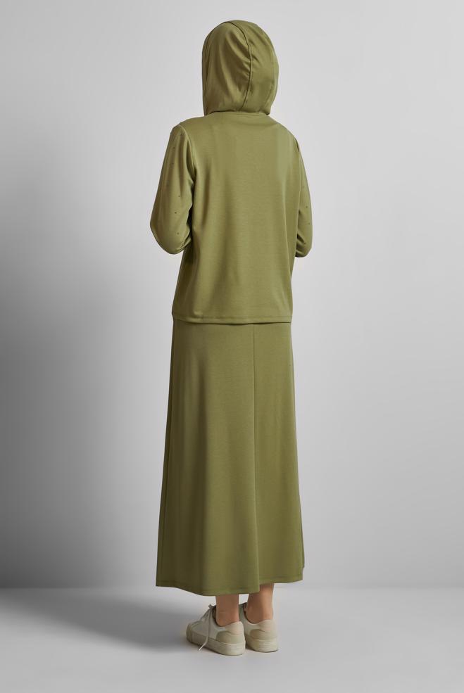 Vêtements hijab VERT ENSEMBLE JUPE DE SURVÊTEMENT 45633 - ALVİNA