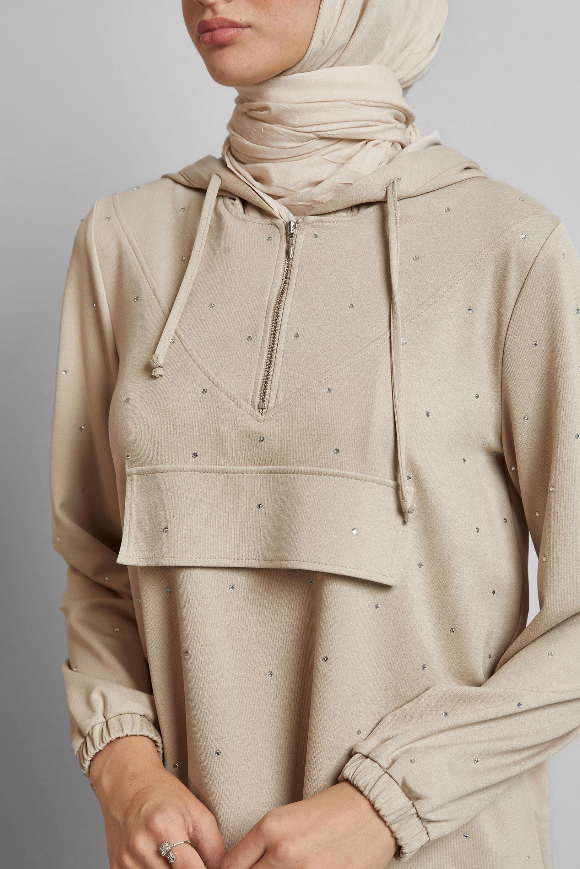 Vêtements hijab BEIGE ENSEMBLE JUPE DE SURVÊTEMENT 45633