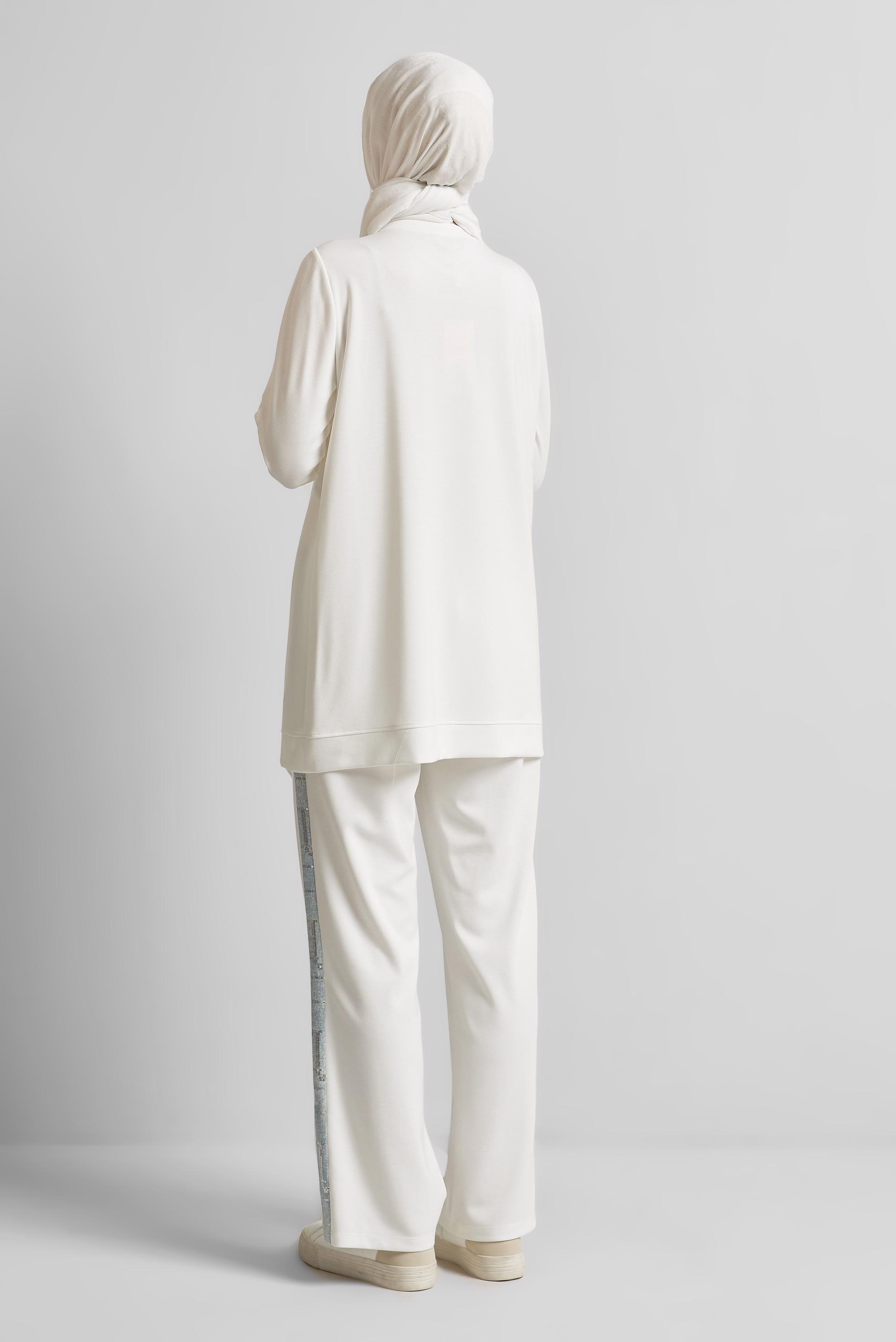 Tesettür giyim BEYAZ PANTOLONLU EŞOFMAN TAKIM 45663