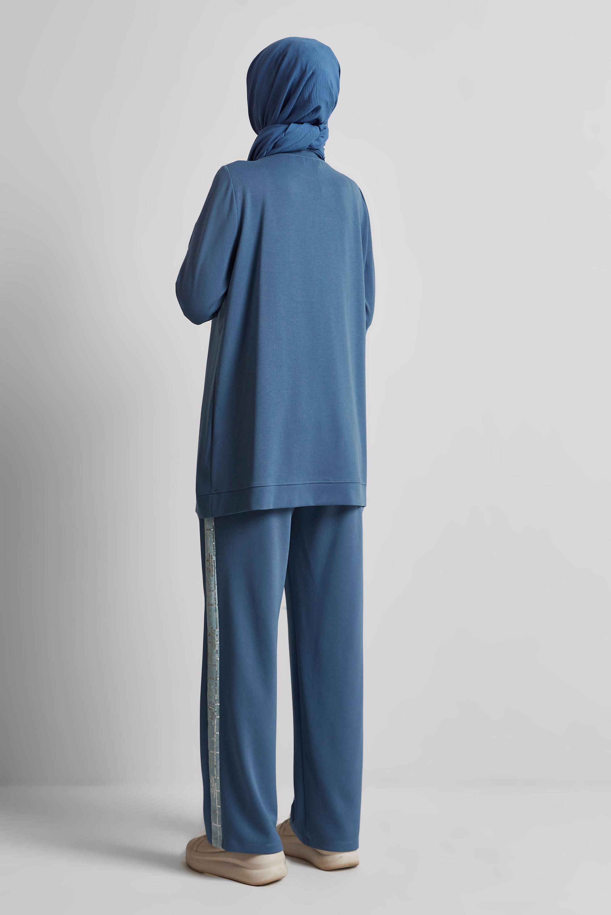 Tesettür giyim LACİVERT PANTOLONLU EŞOFMAN TAKIM 45663