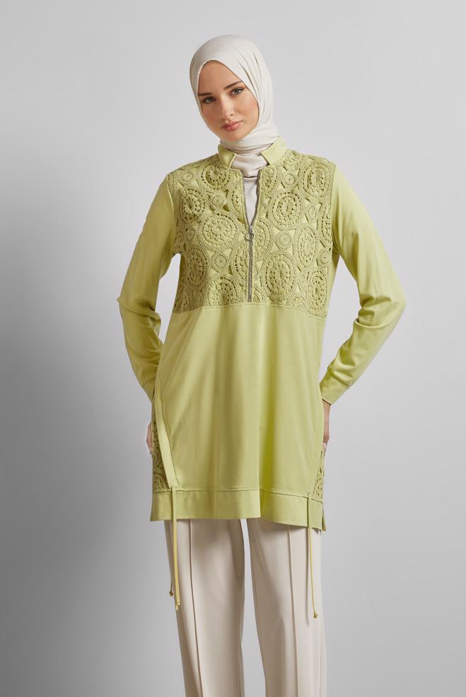 Hijab-Kleidung GELB TRAININGSANZUG TUNIKA 45667 - ALVİNA