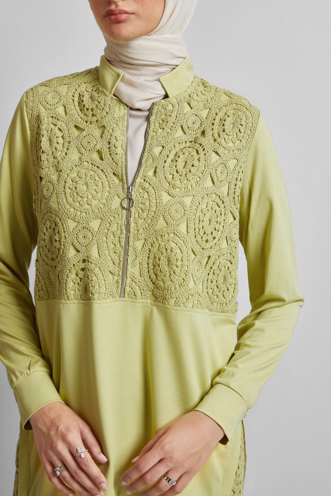 Hijab-Kleidung GELB TRAININGSANZUG TUNIKA 45667 - ALVİNA