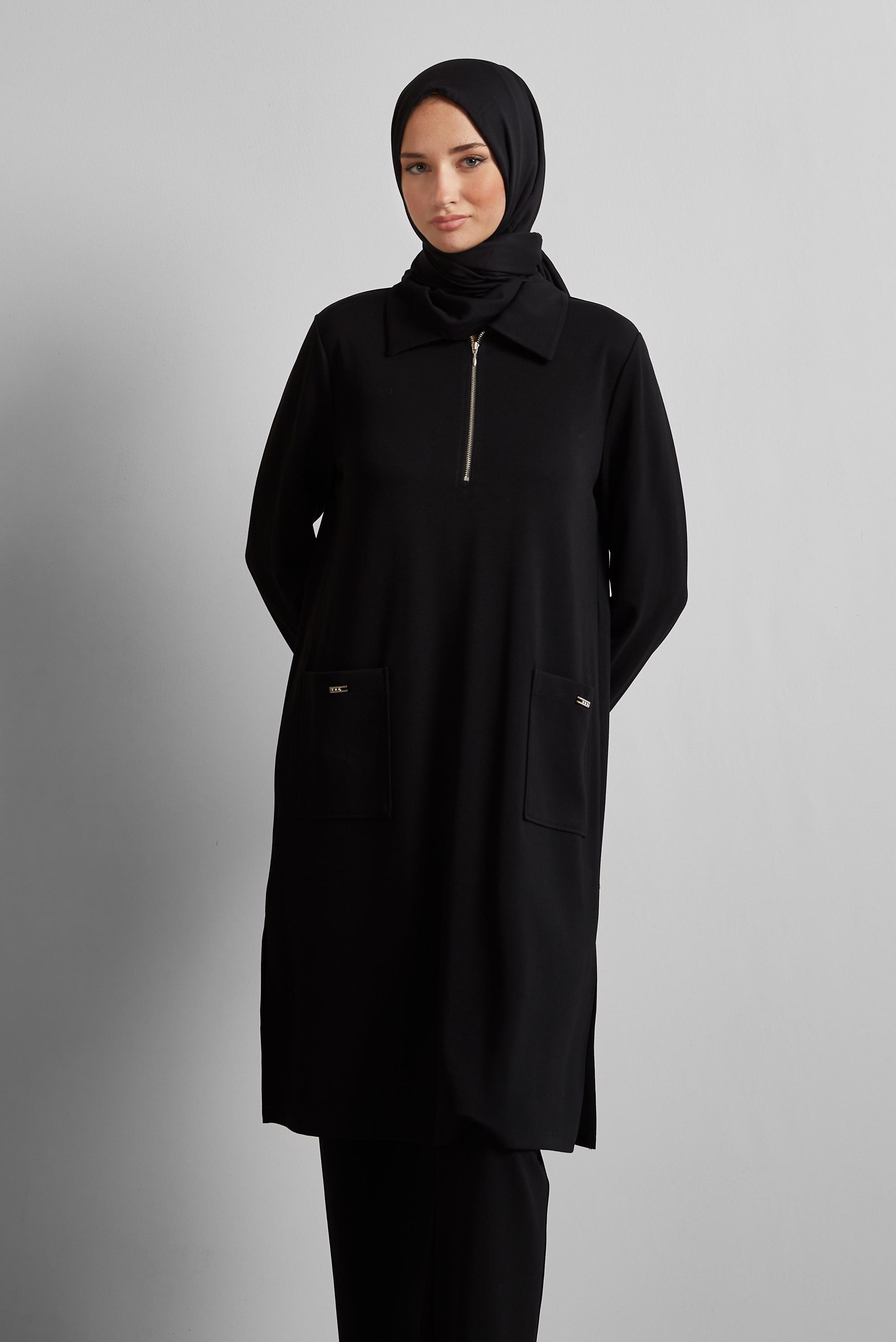 Tesettür giyim SİYAH PANTOLONLU EŞOFMAN TAKIM 45670
