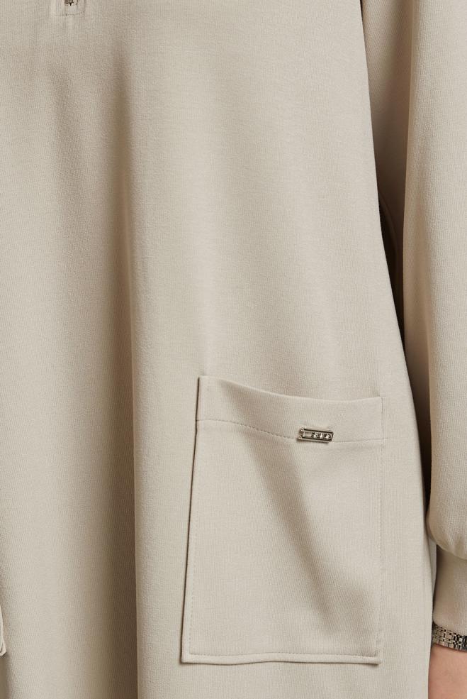 Hijab-Kleidung BEIGE TRAININGSANZUG-SET MIT HOSE 45670 - ALVİNA