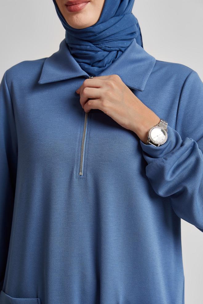 Hijab-Kleidung NAVY BLAU TRAININGSANZUG-SET MIT HOSE 45670 - ALVİNA