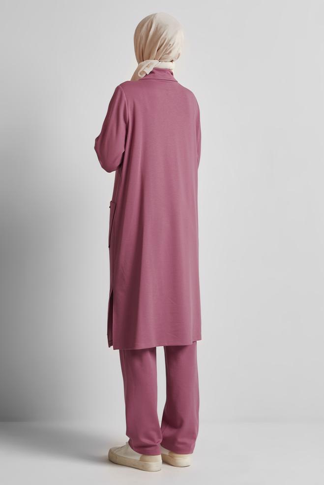 Vêtements hijab ROSE ENSEMBLE SURVÊTEMENT AVEC PANTALON 45670 - ALVİNA